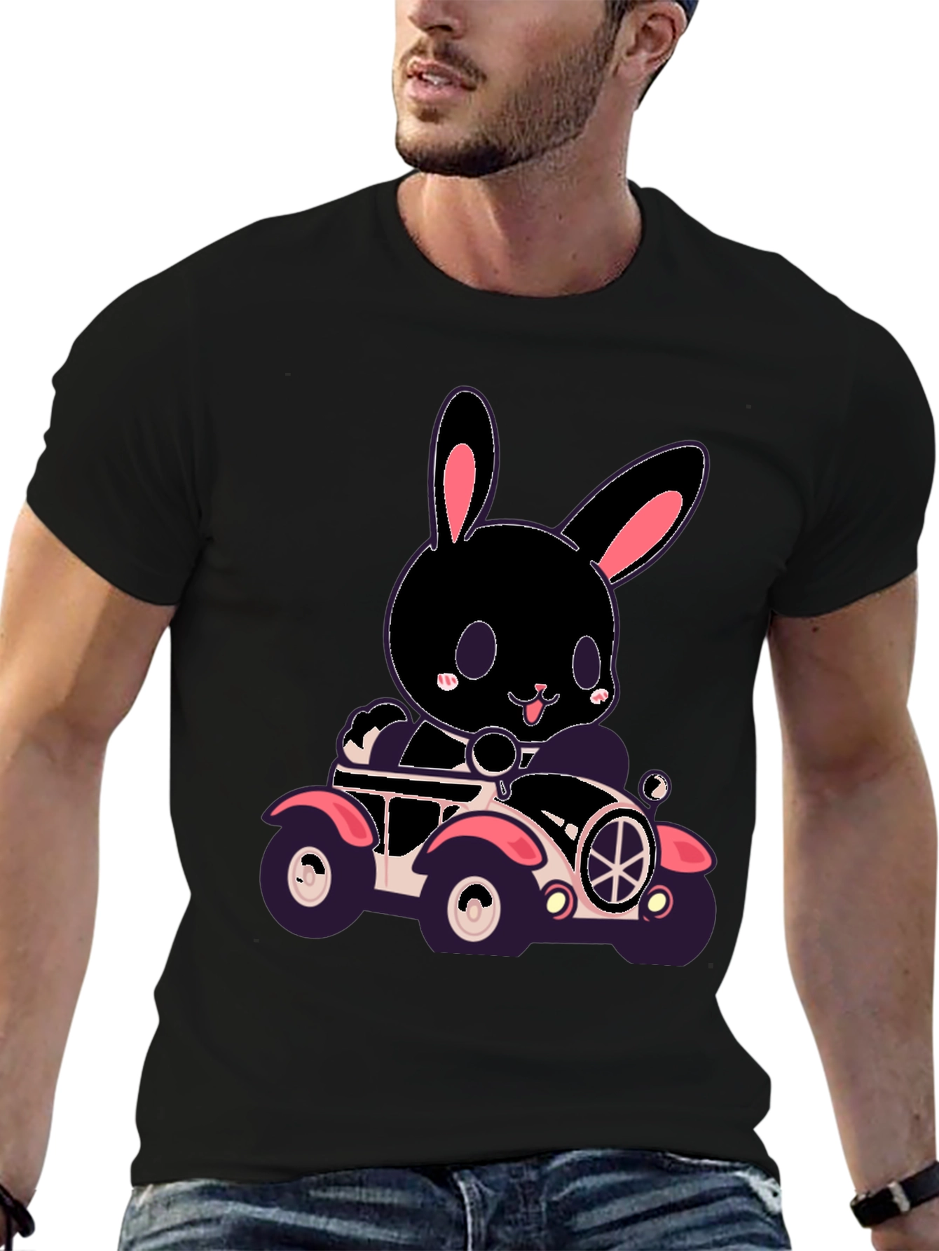 Bunny in Car Graphic T-Shirt