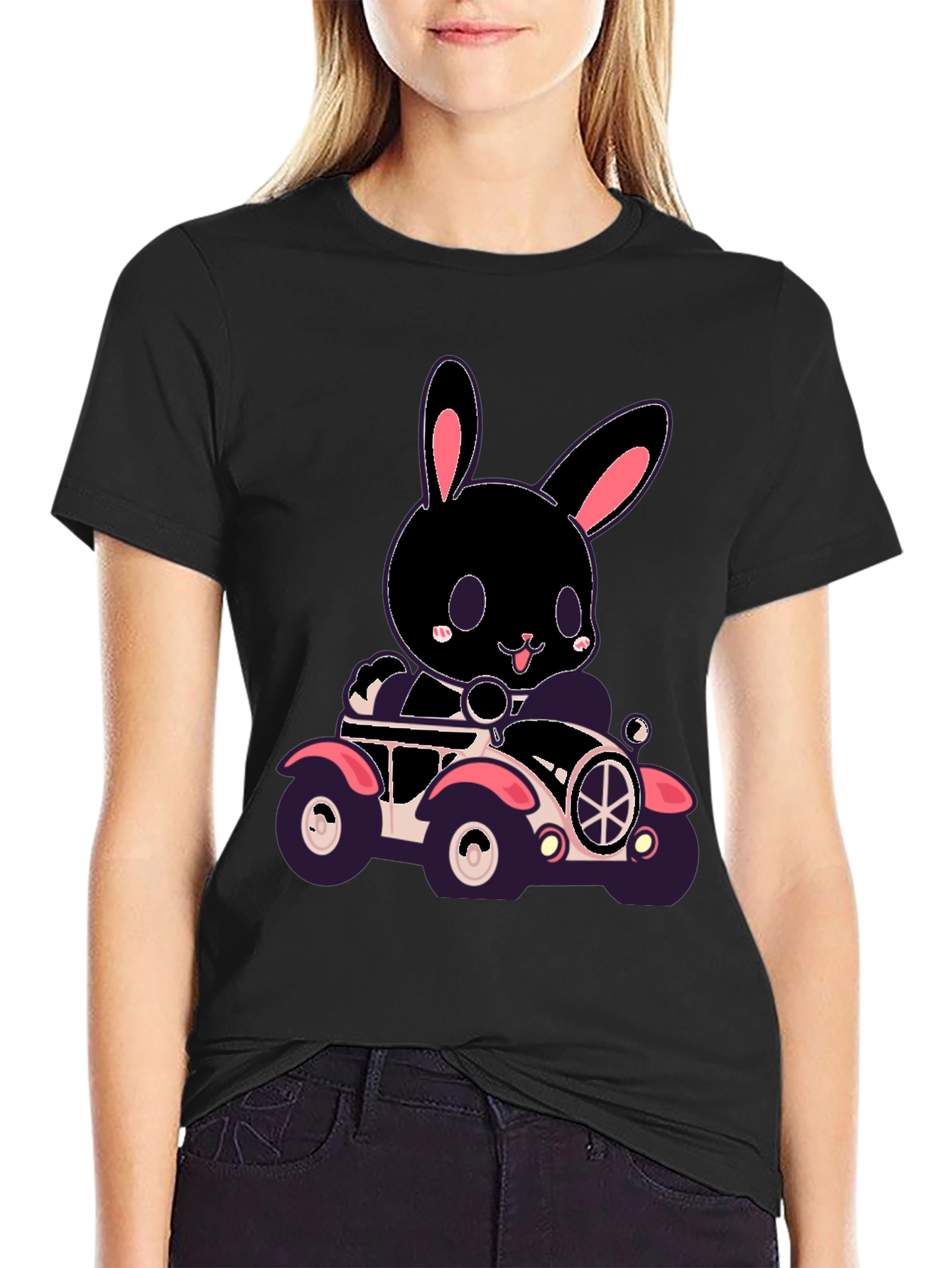 Bunny in Car Graphic T-Shirt