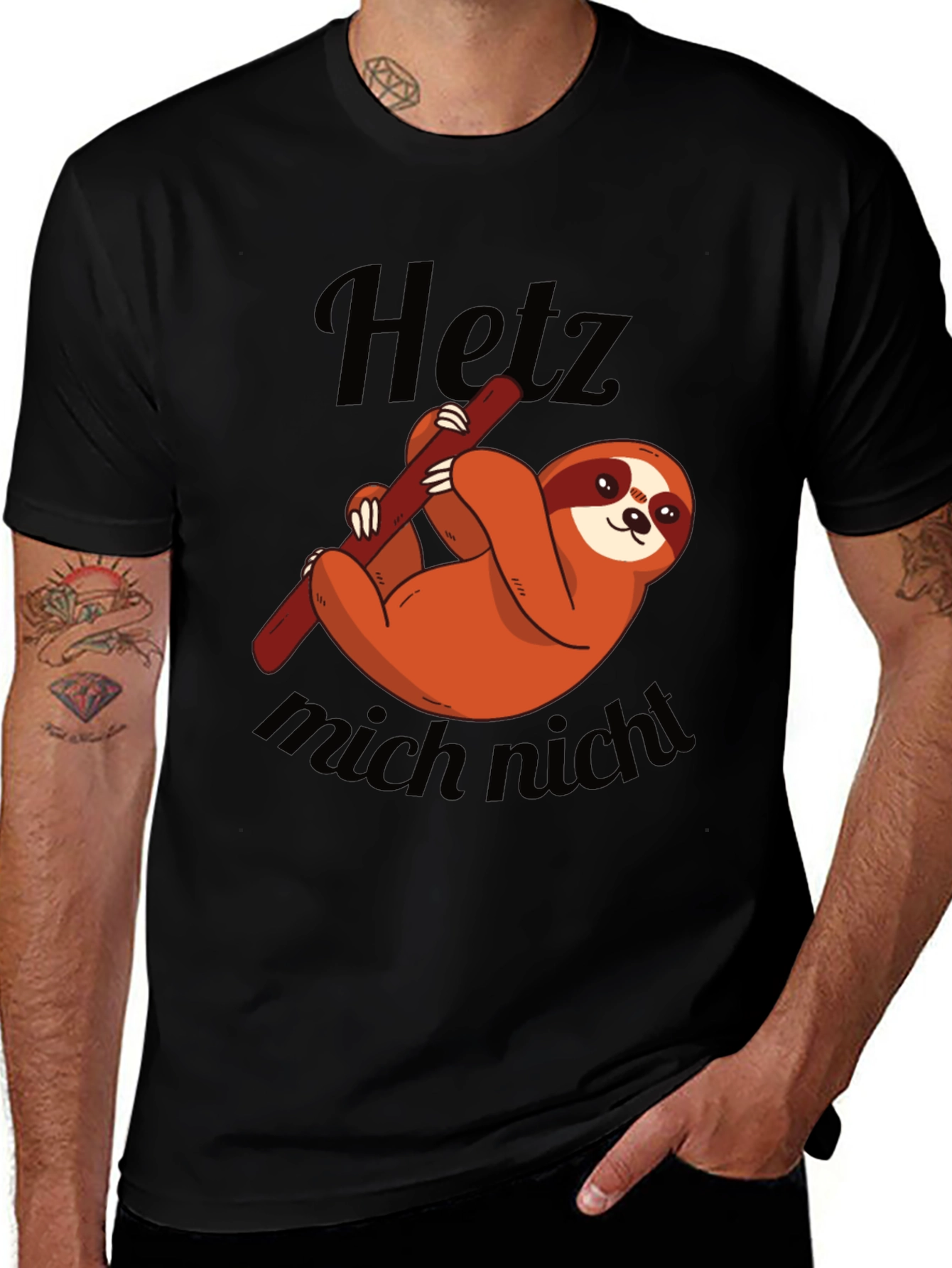 Cute Sloth Graphic Tee - Hetz mich nicht