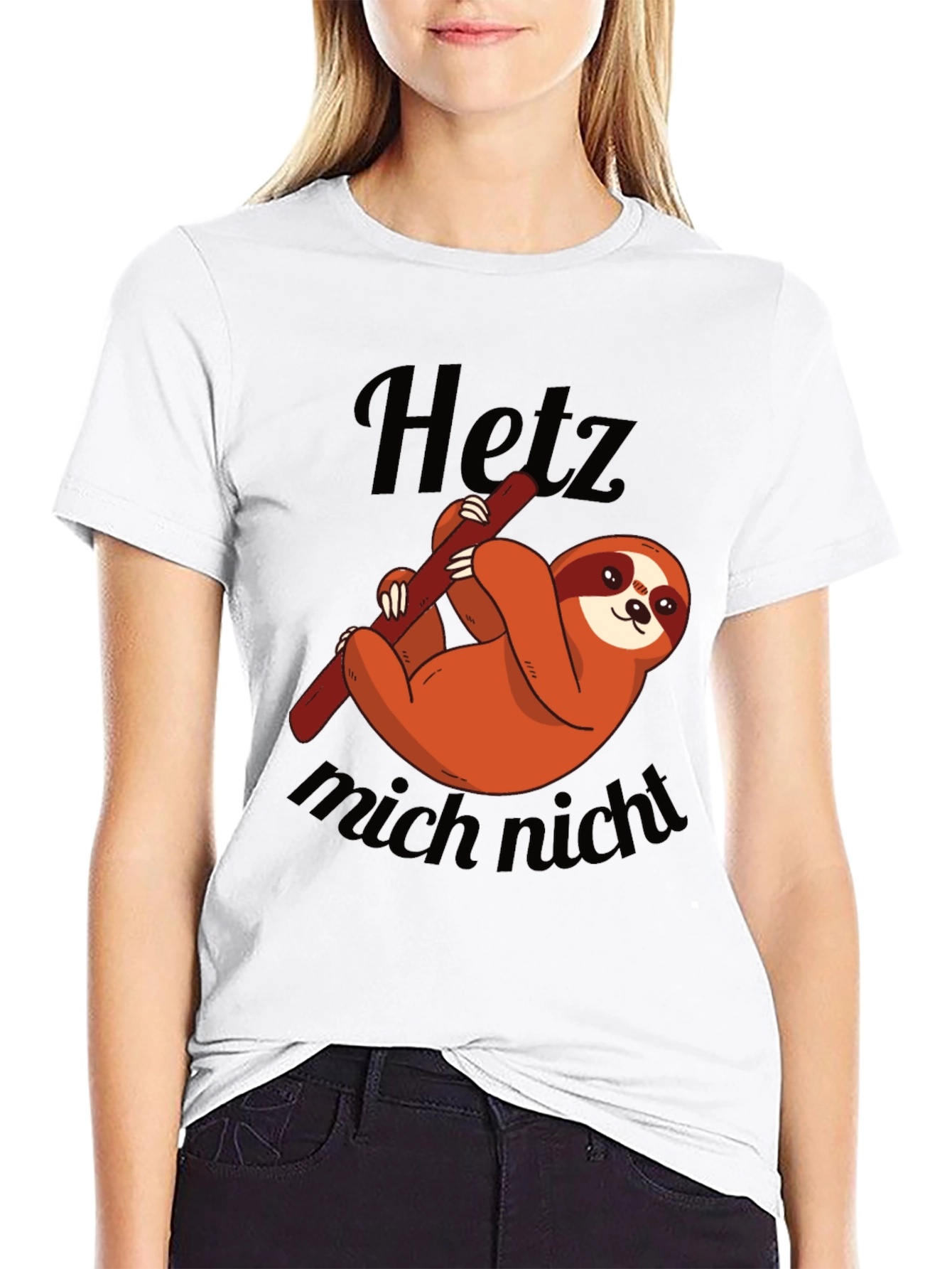 Cute Sloth Graphic Tee - Hetz mich nicht