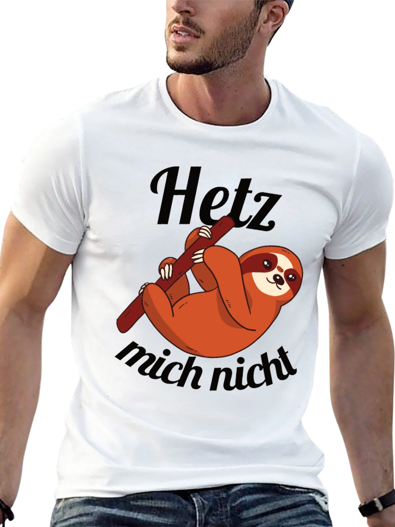 Cute Sloth Graphic Tee - Hetz mich nicht
