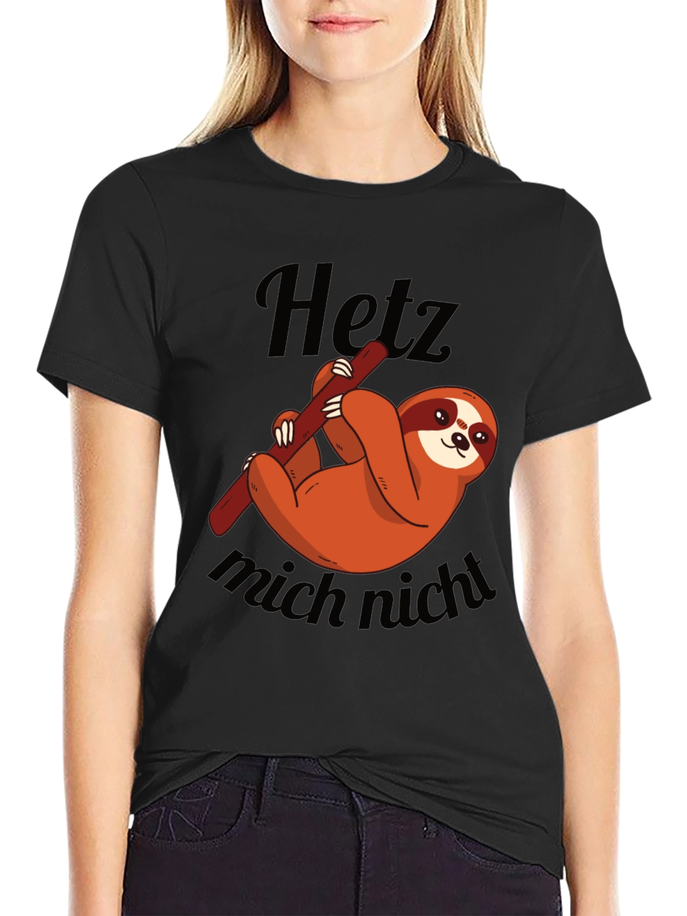 Cute Sloth Graphic Tee - Hetz mich nicht