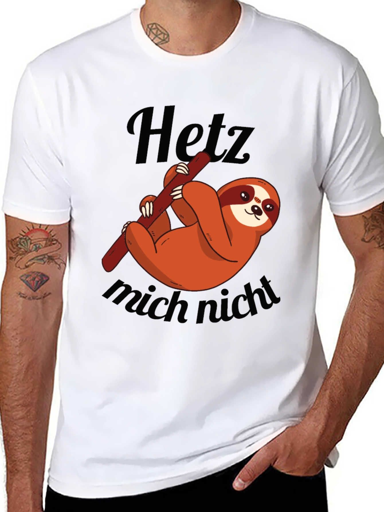 Cute Sloth Graphic Tee - Hetz mich nicht