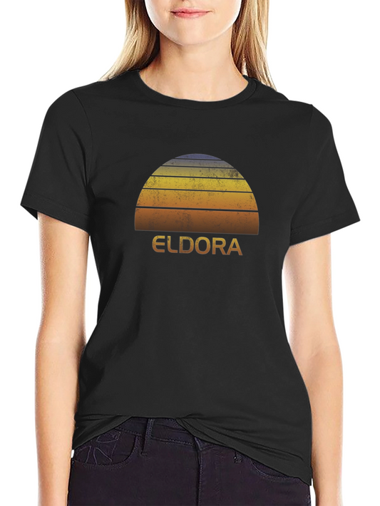 Retro Eldora Sunset Graphic Tee - Vintage Style T-Shirt