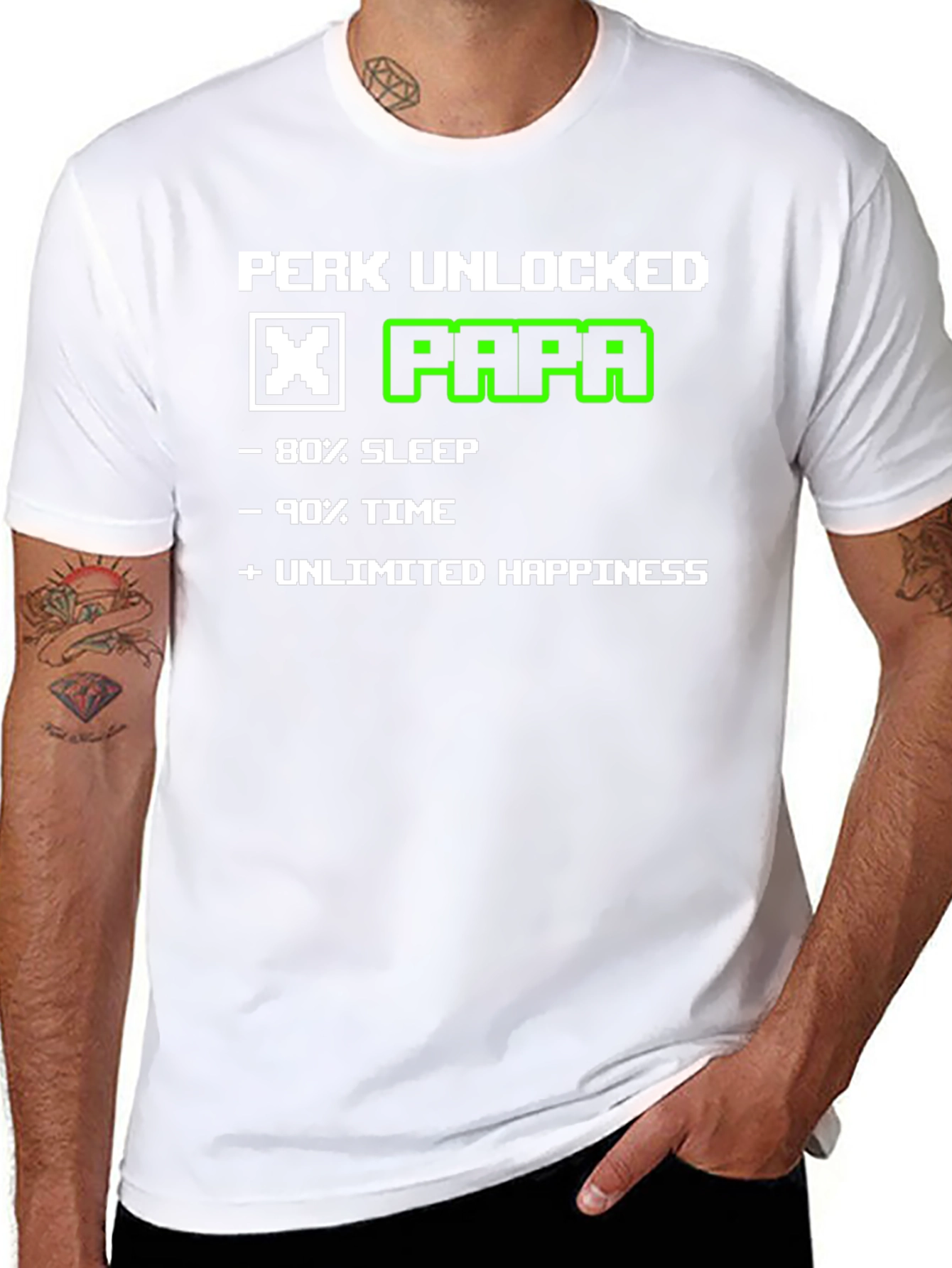Perk Unlocked Papa T-Shirt - Gamer Dad Tee