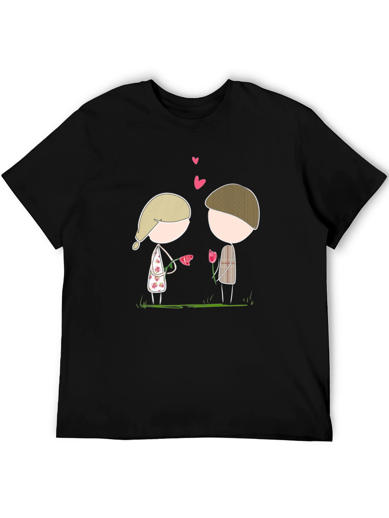Cute Couple Cartoon Graphic Tee