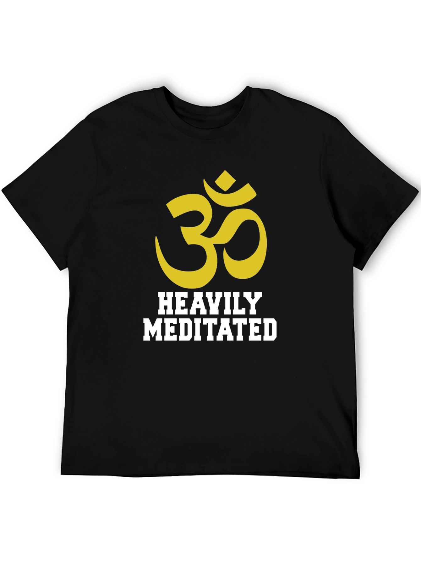 Heavily Meditated Graphic Tee - Black Cotton Blend