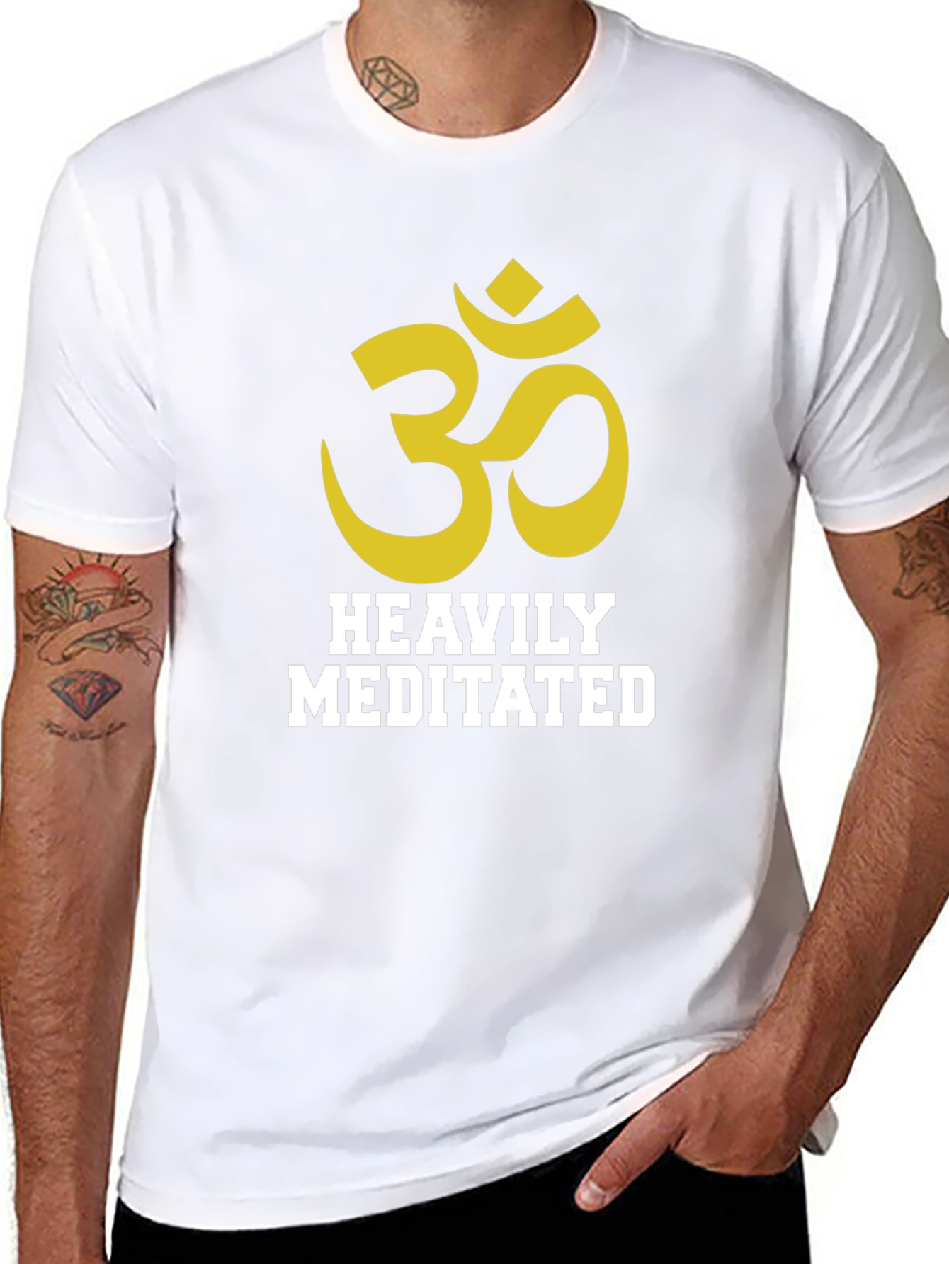 Heavily Meditated Graphic Tee - Black Cotton Blend