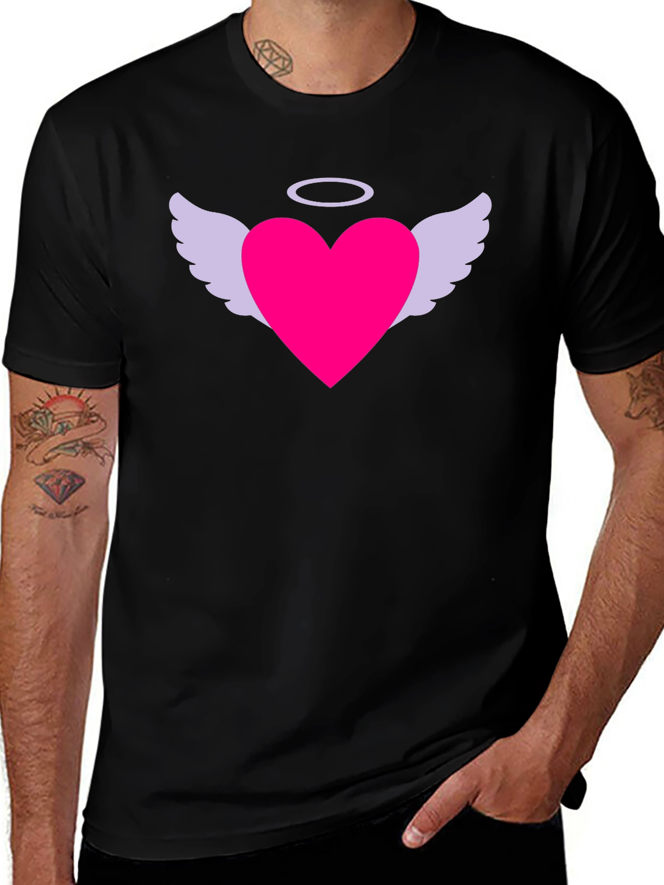 Heart with Wings T-Shirt - Angelic Love Design