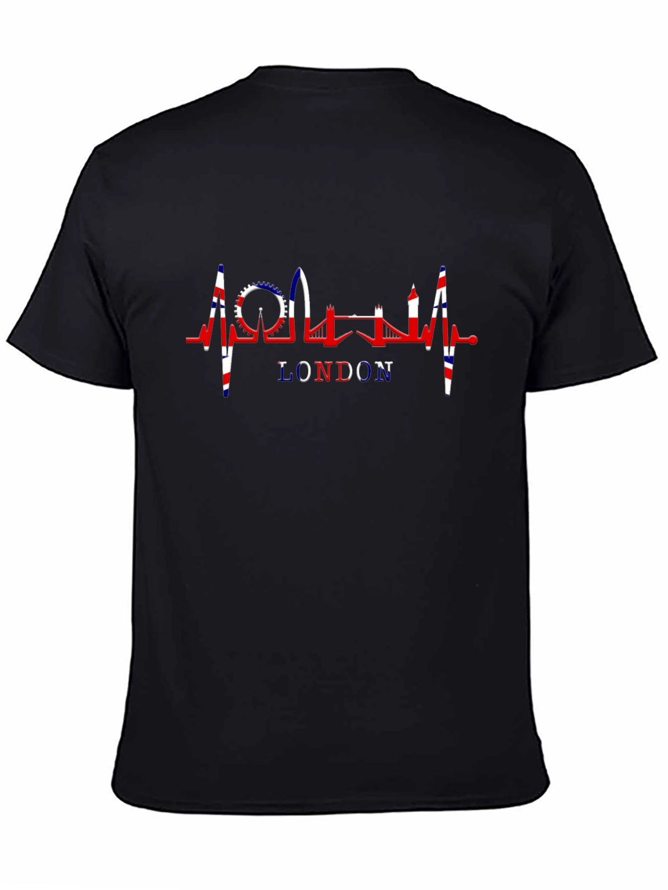 London Skyline Heartbeat Black T-Shirt