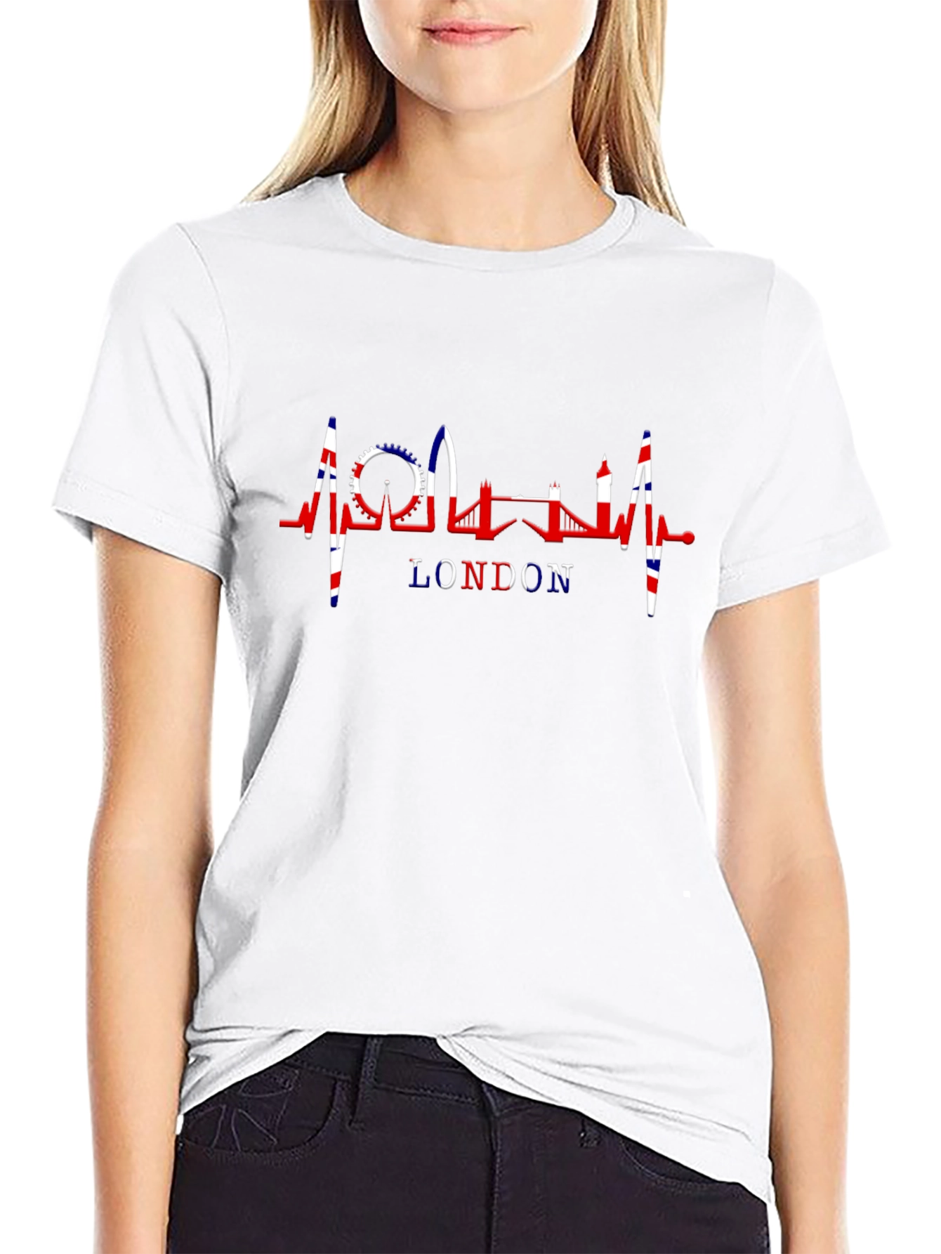 London Skyline Heartbeat Black T-Shirt