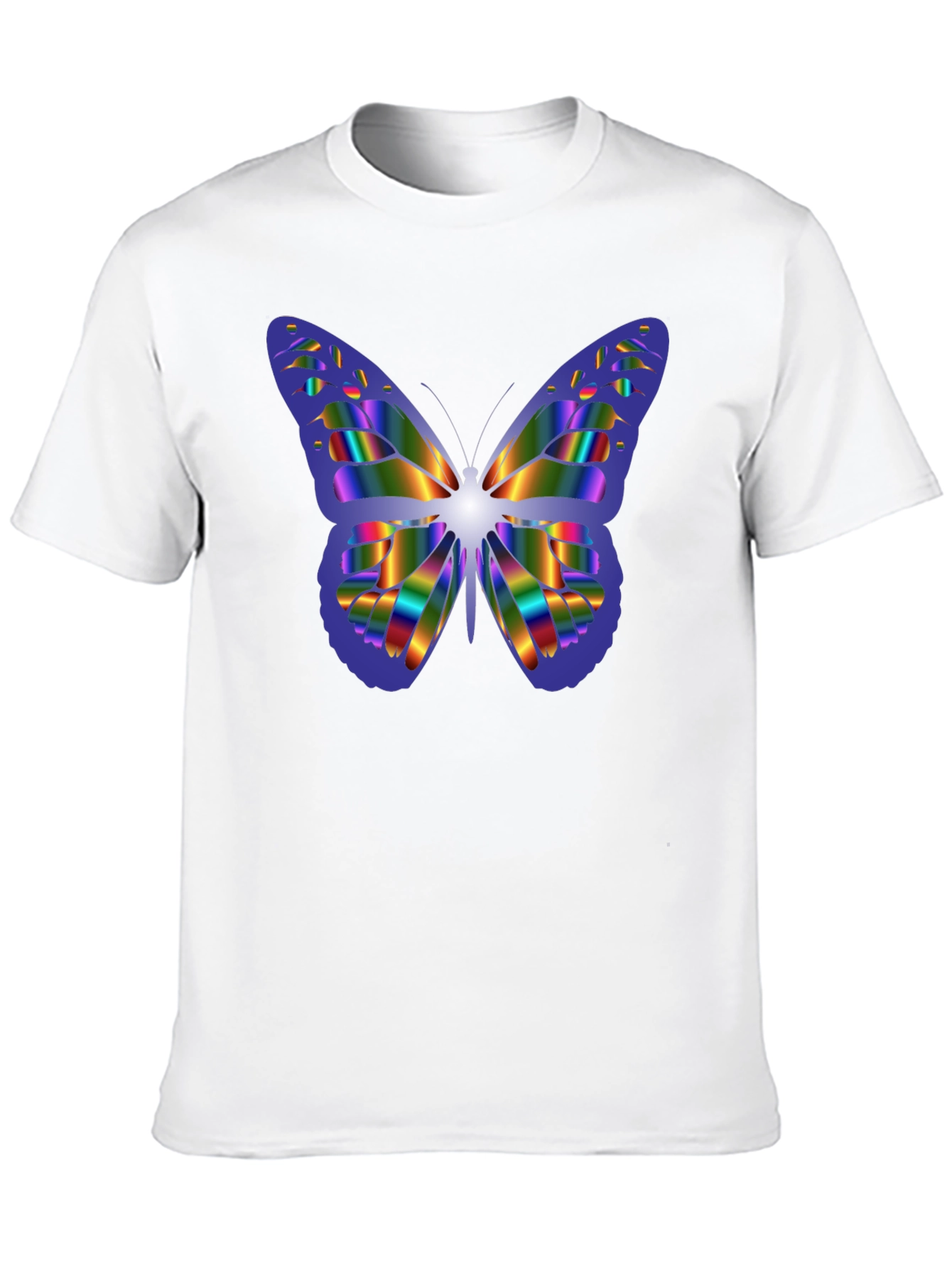 Rainbow Butterfly Graphic Black T-Shirt