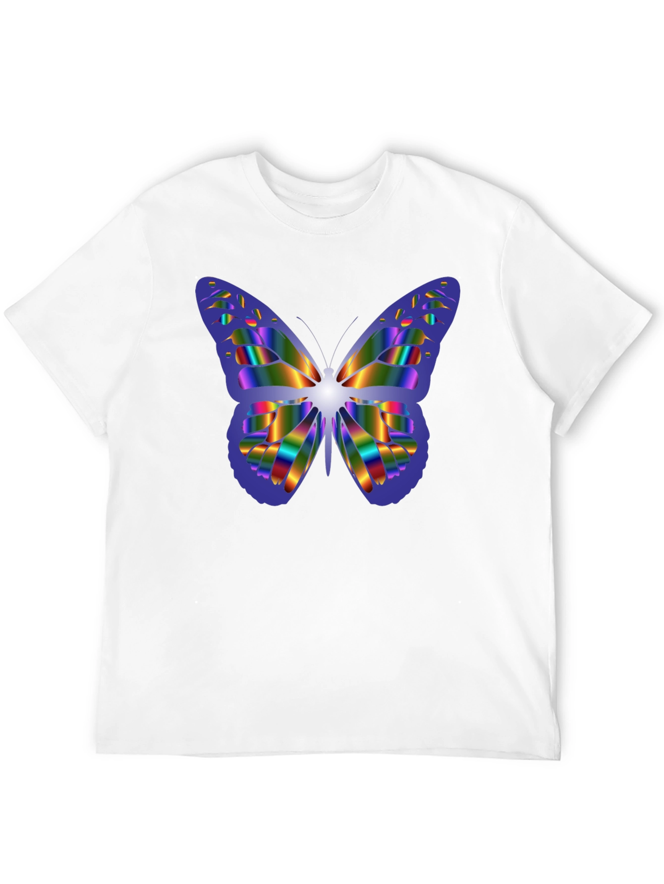 Rainbow Butterfly Graphic Black T-Shirt