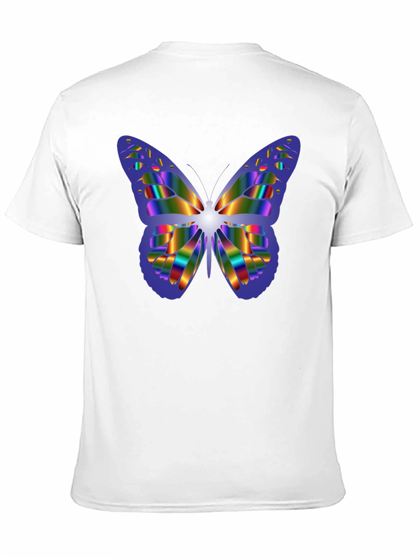 Rainbow Butterfly Graphic Black T-Shirt