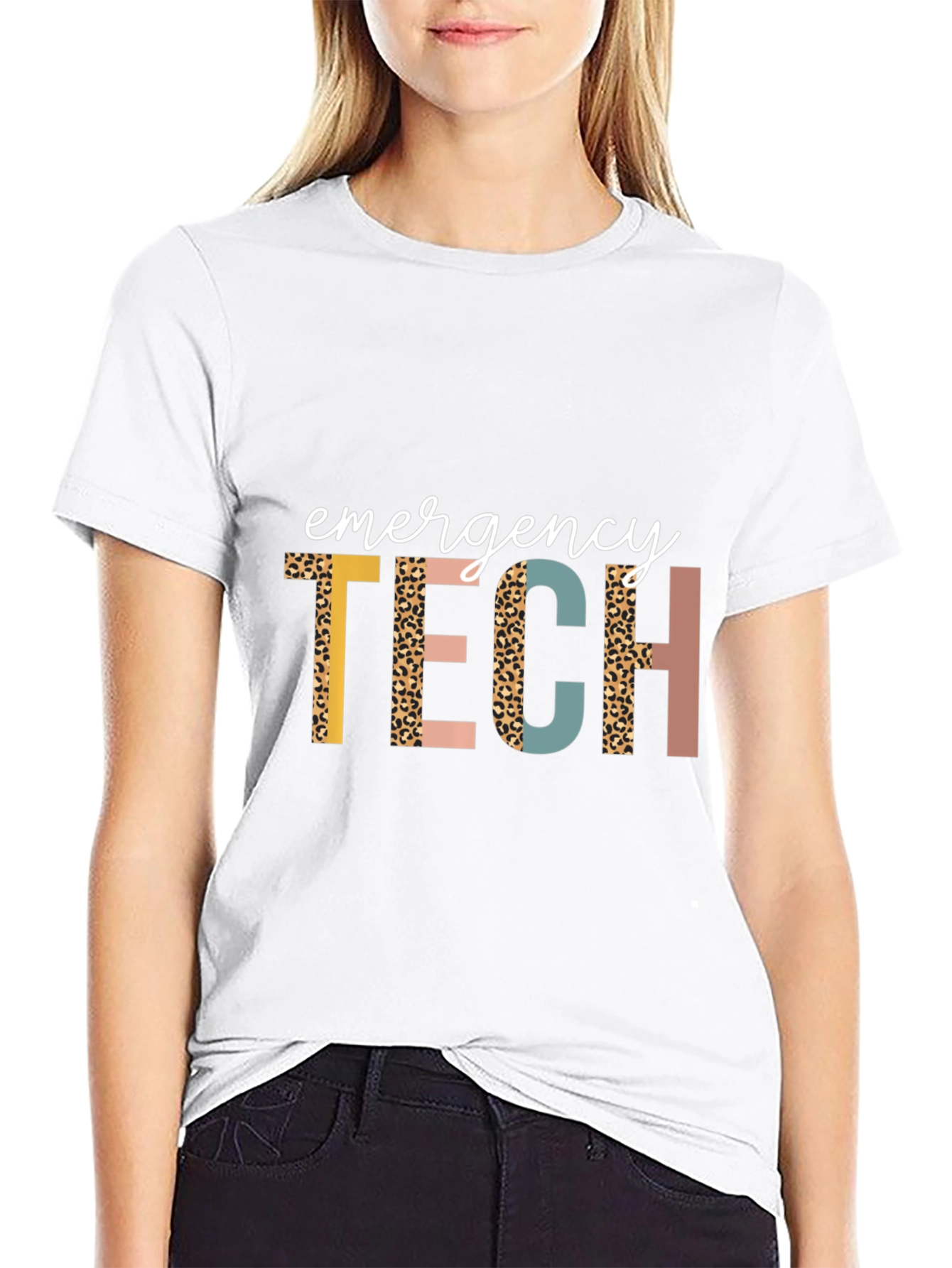 Emergency Tech Leopard Print Graphic Tee