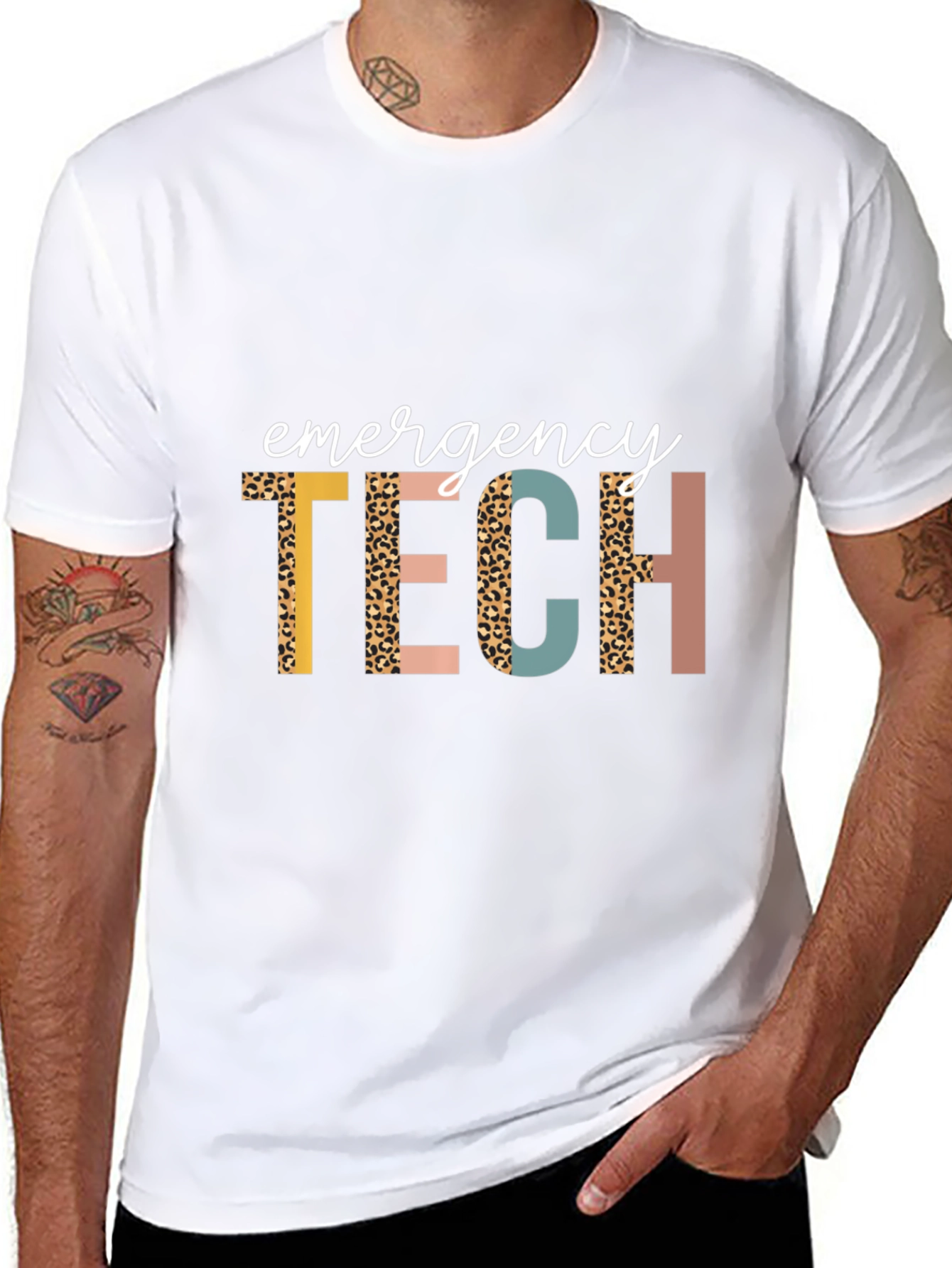 Emergency Tech Leopard Print Graphic Tee