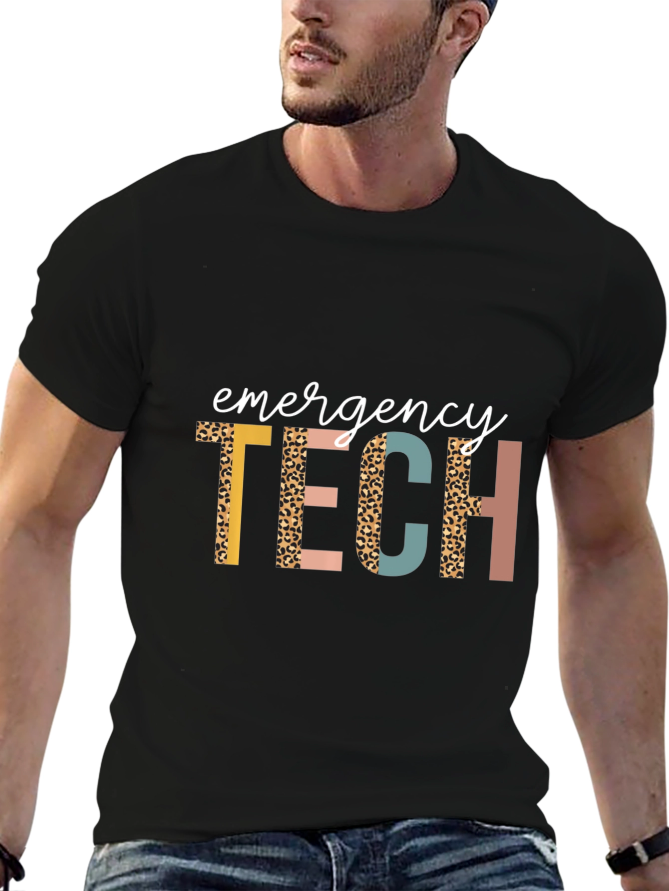 Emergency Tech Leopard Print Graphic Tee
