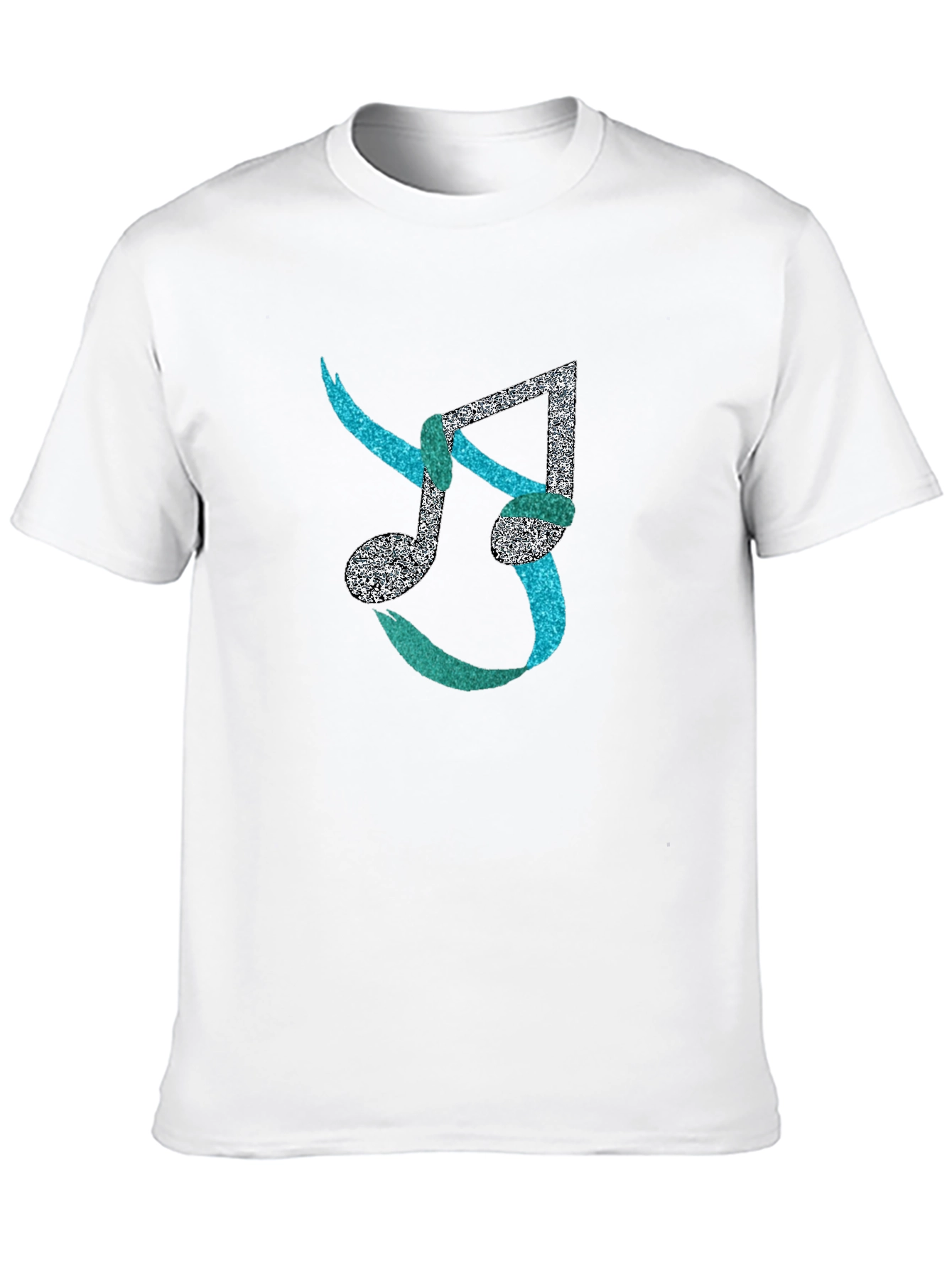 Musical Note Mens Black T-Shirt - Unique Design