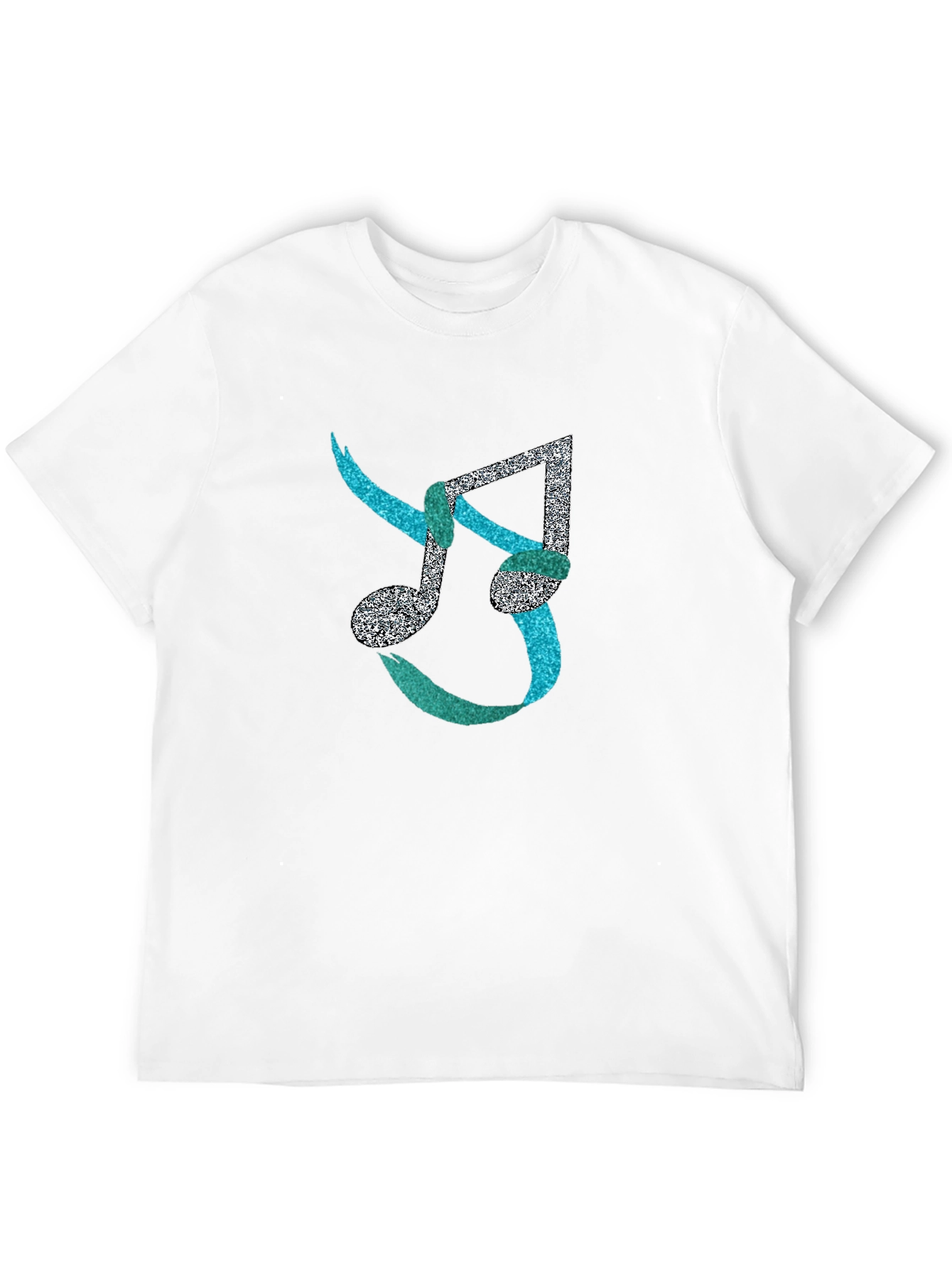 Musical Note Mens Black T-Shirt - Unique Design