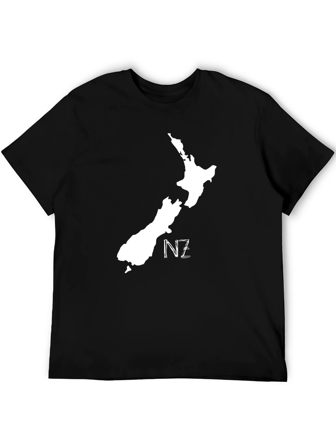 New Zealand Map Tee - Black NZ Pride Shirt