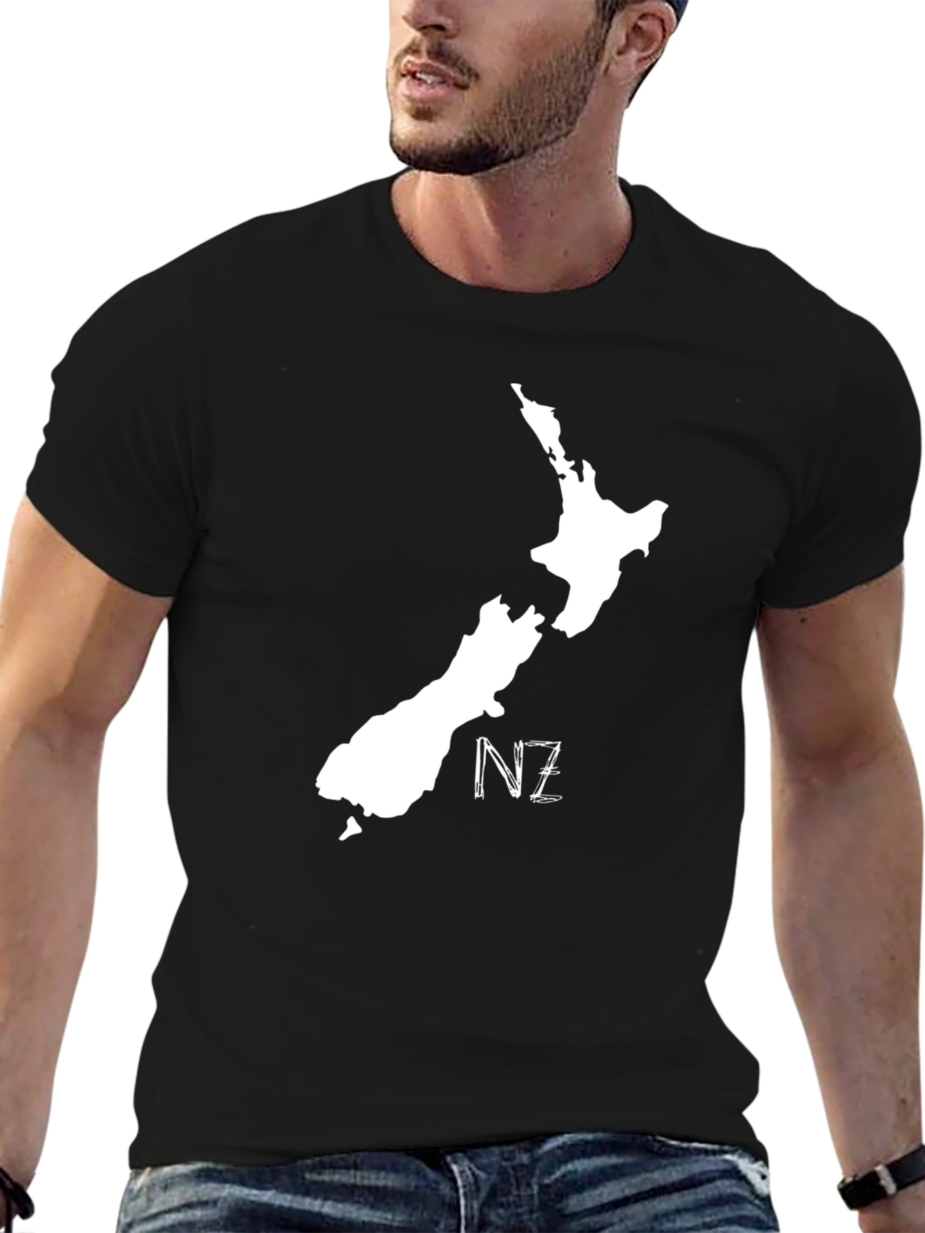 New Zealand Map Tee - Black NZ Pride Shirt