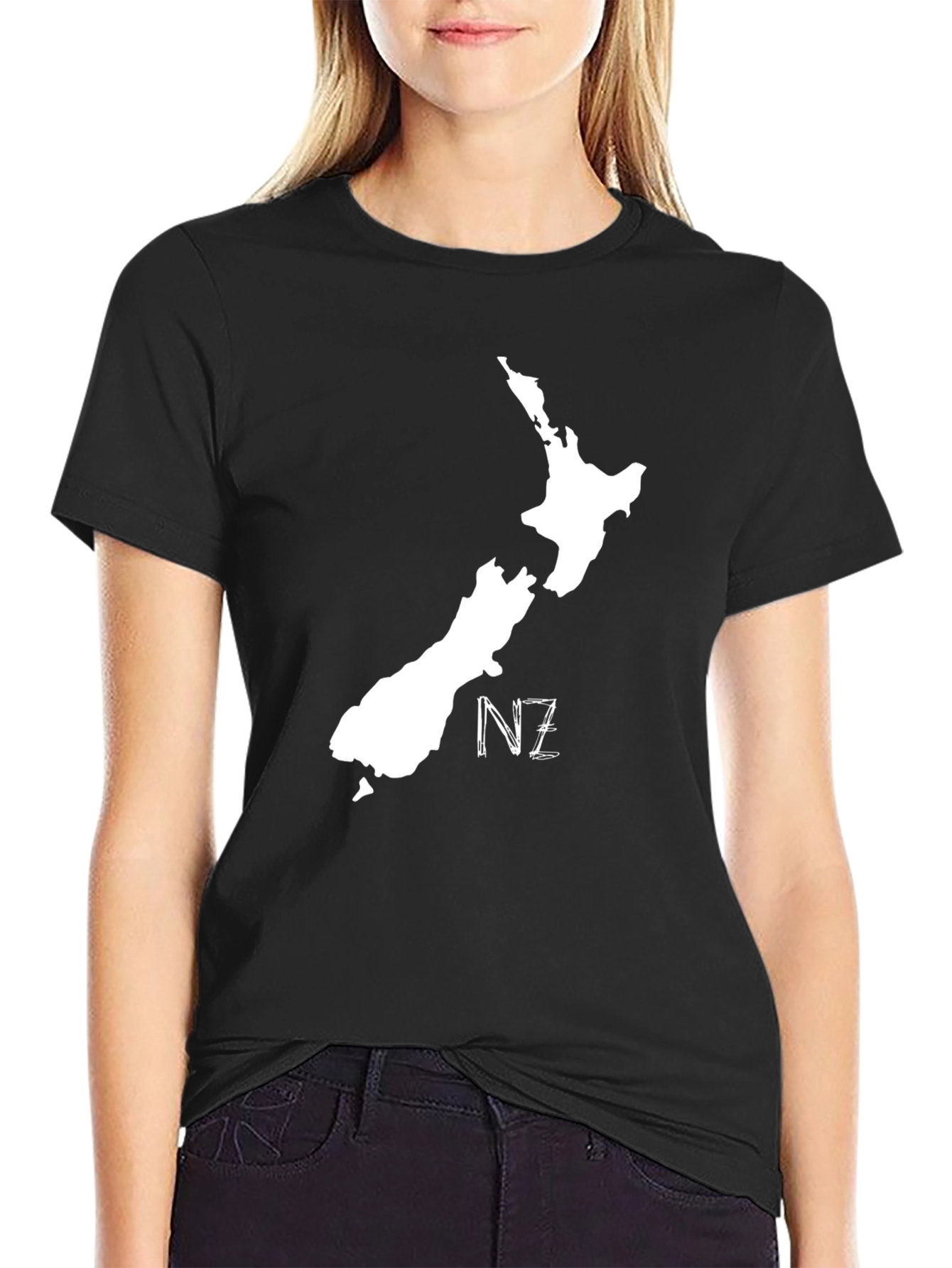 New Zealand Map Tee - Black NZ Pride Shirt