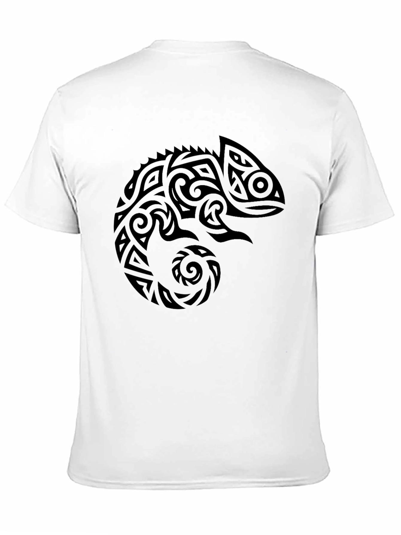 Tribal Chameleon Graphic Tee - Black