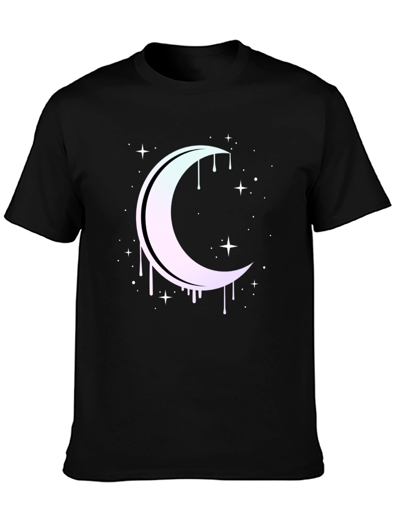 Mystic Moon Drip Graphic Tee - Black