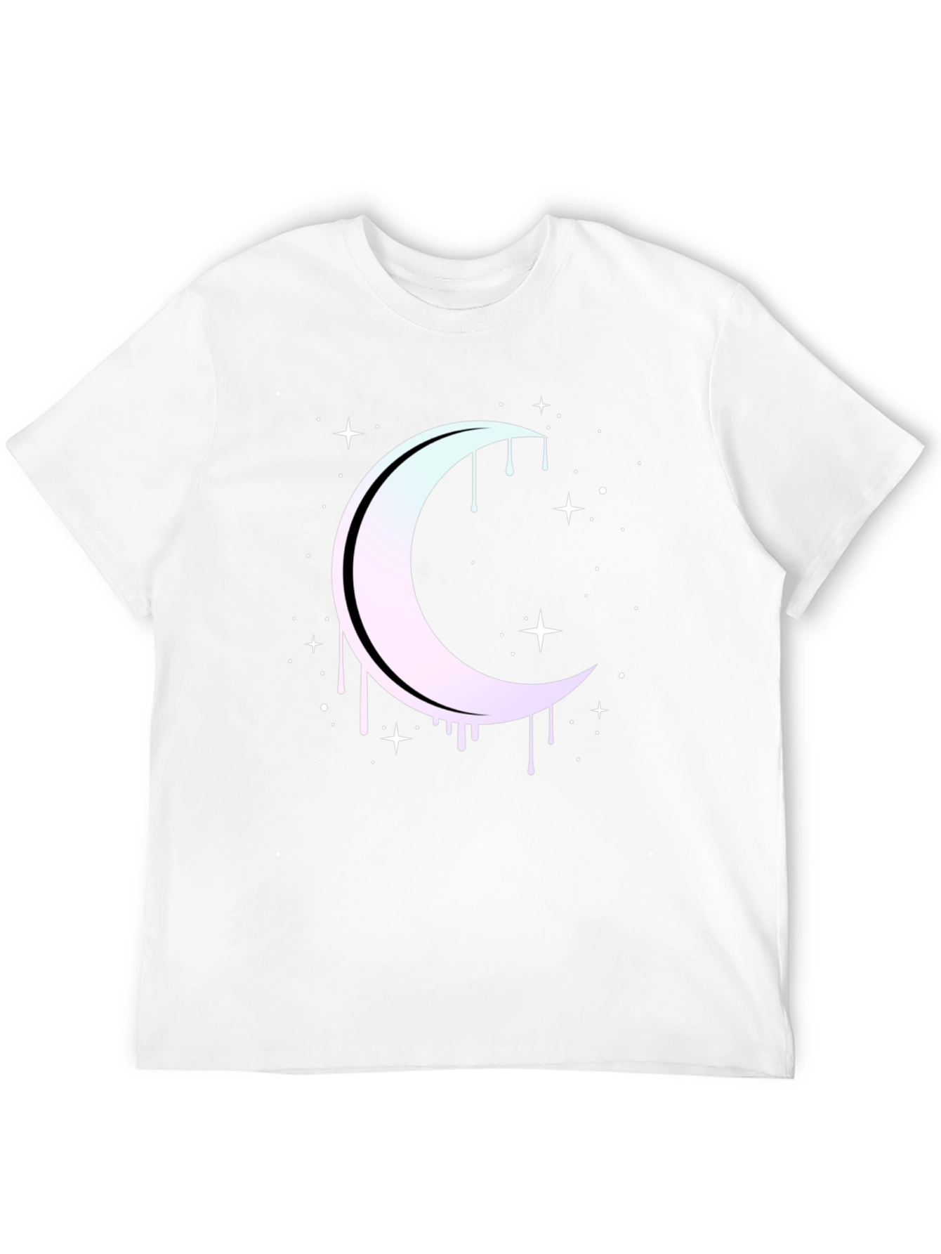 Mystic Moon Drip Graphic Tee - Black