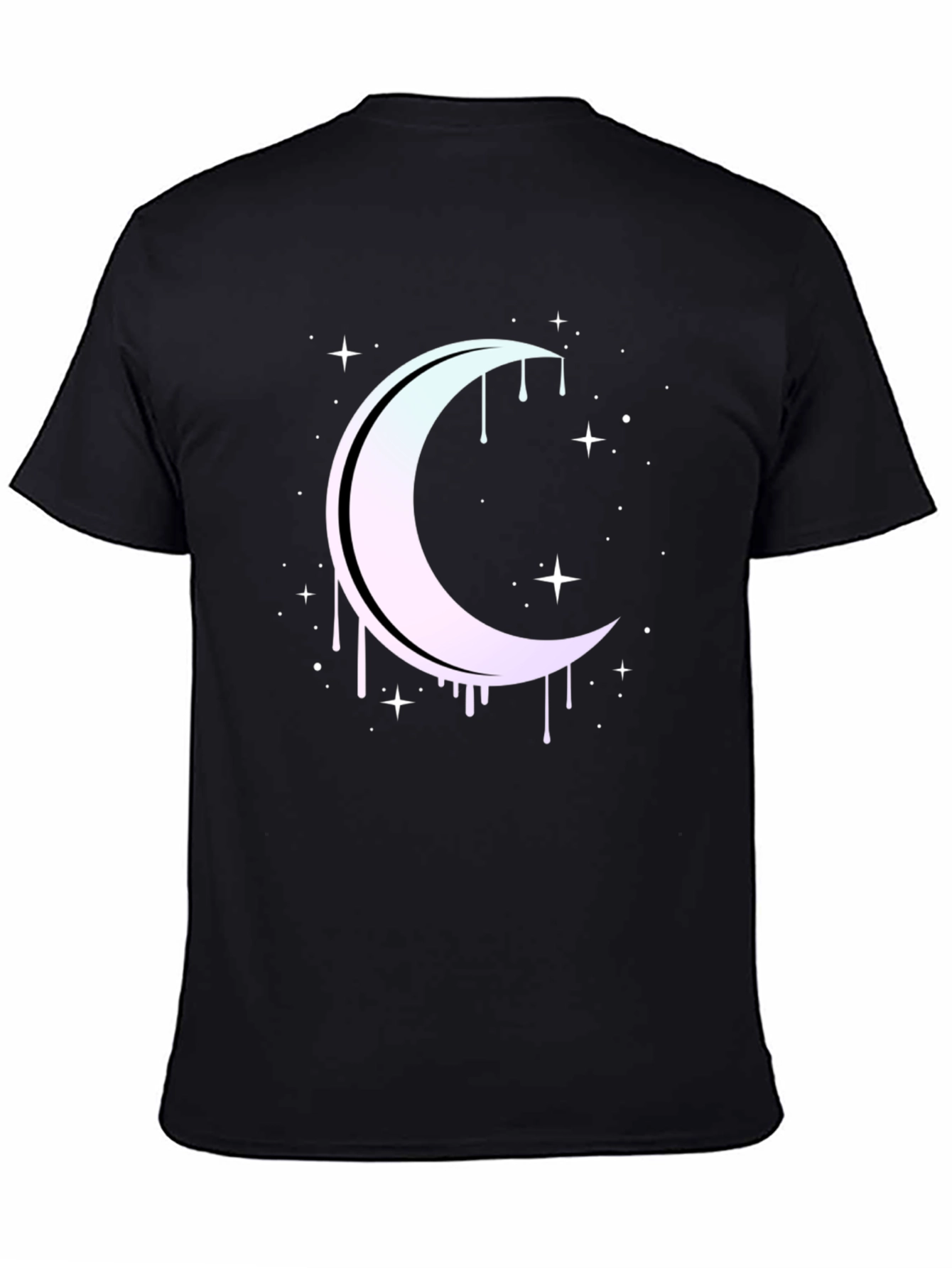 Mystic Moon Drip Graphic Tee - Black