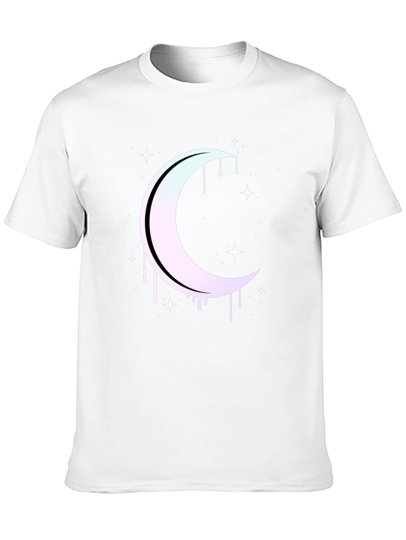 Mystic Moon Drip Graphic Tee - Black