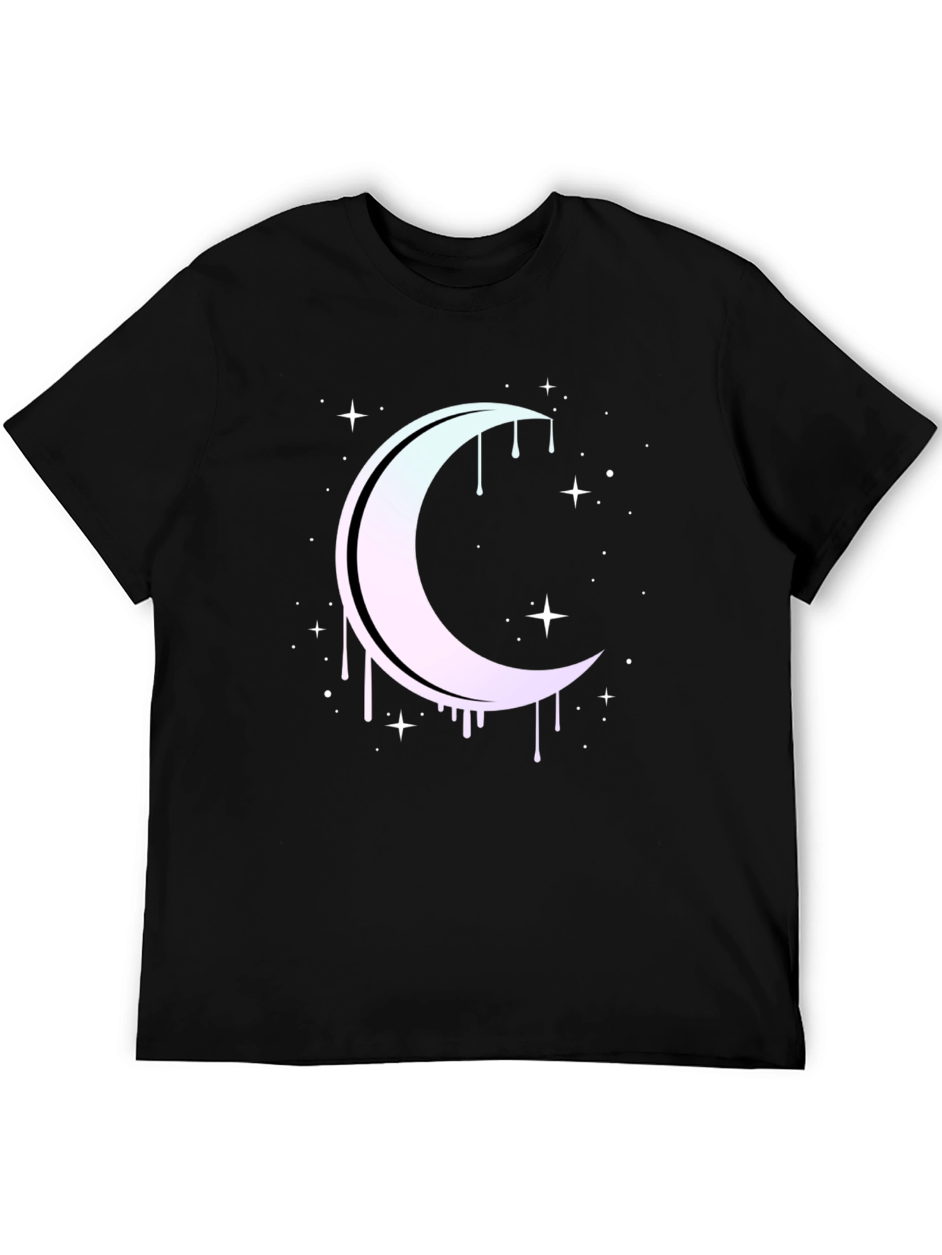 Mystic Moon Drip Graphic Tee - Black