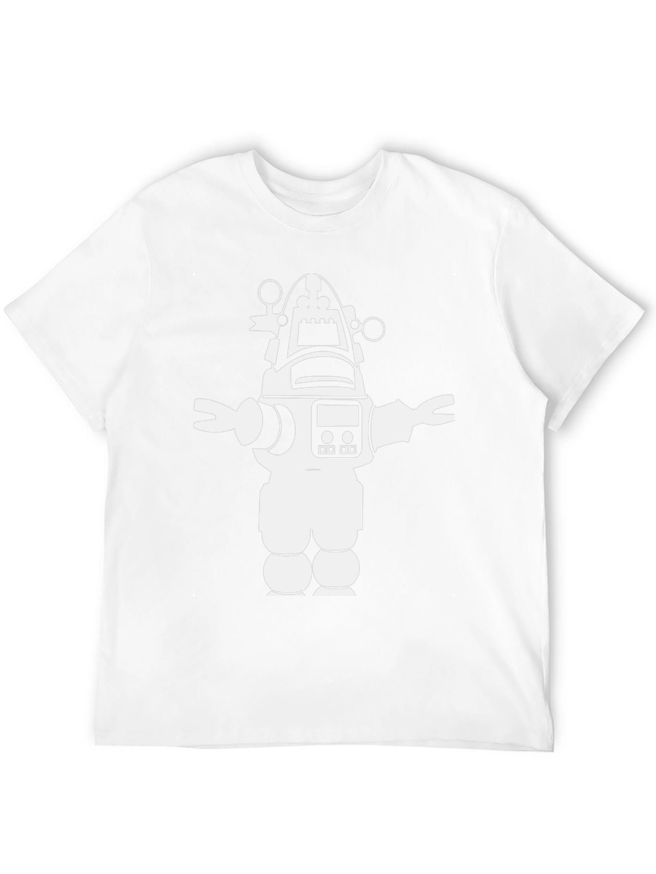 Retro Robot Graphic Tee - Black Cotton T-Shirt