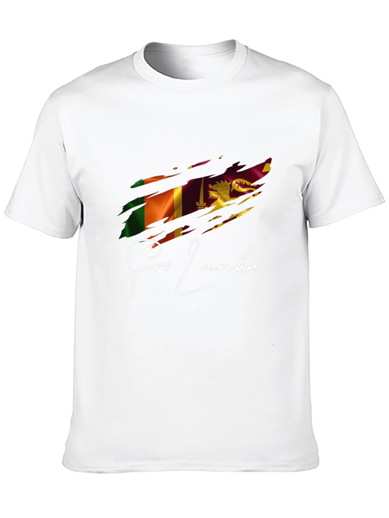 Sri Lanka Flag Graphic T-Shirt - Black Cotton Tee