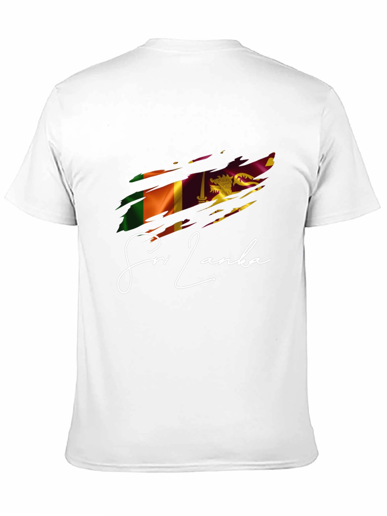 Sri Lanka Flag Graphic T-Shirt - Black Cotton Tee