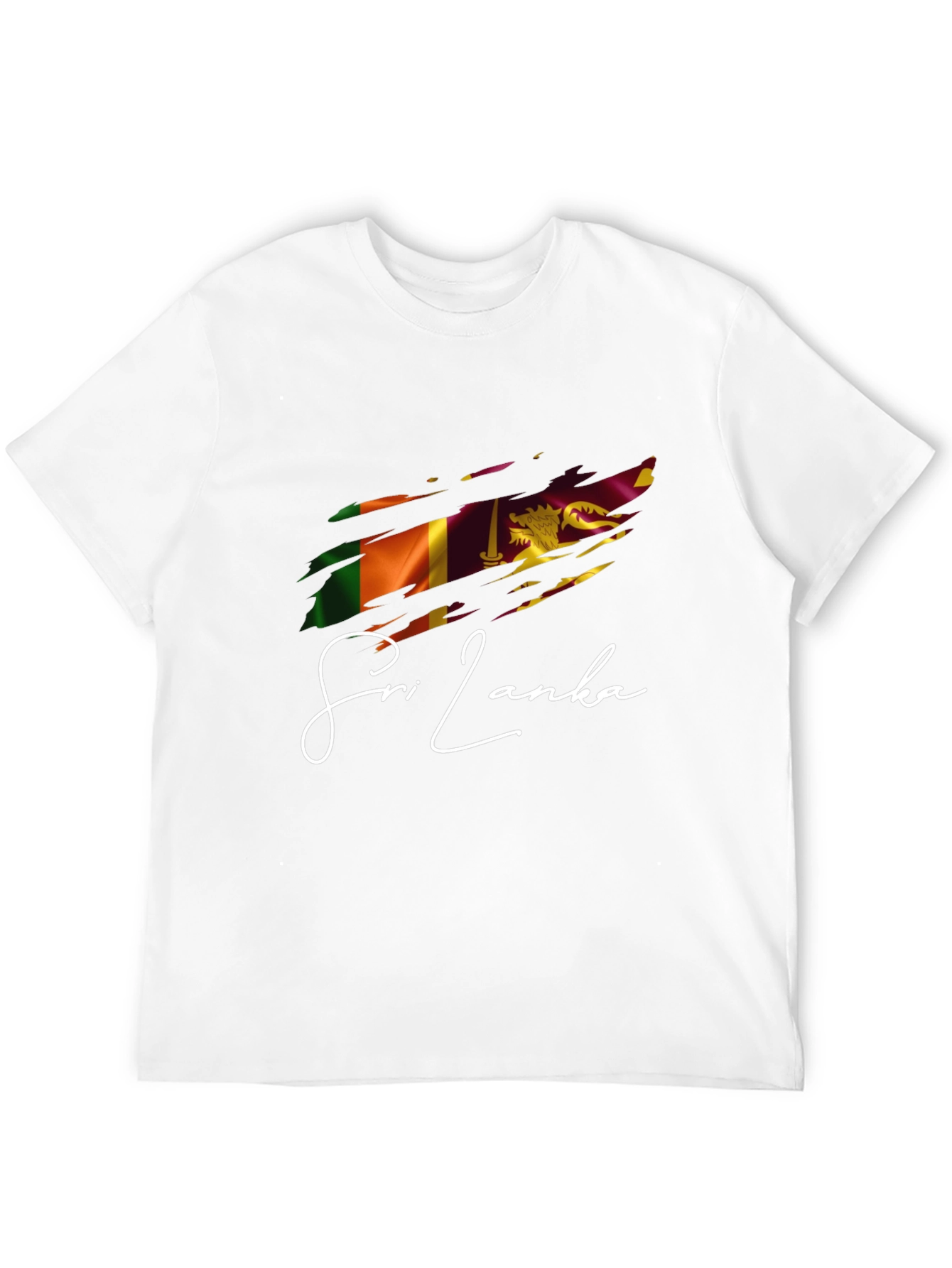 Sri Lanka Flag Graphic T-Shirt - Black Cotton Tee
