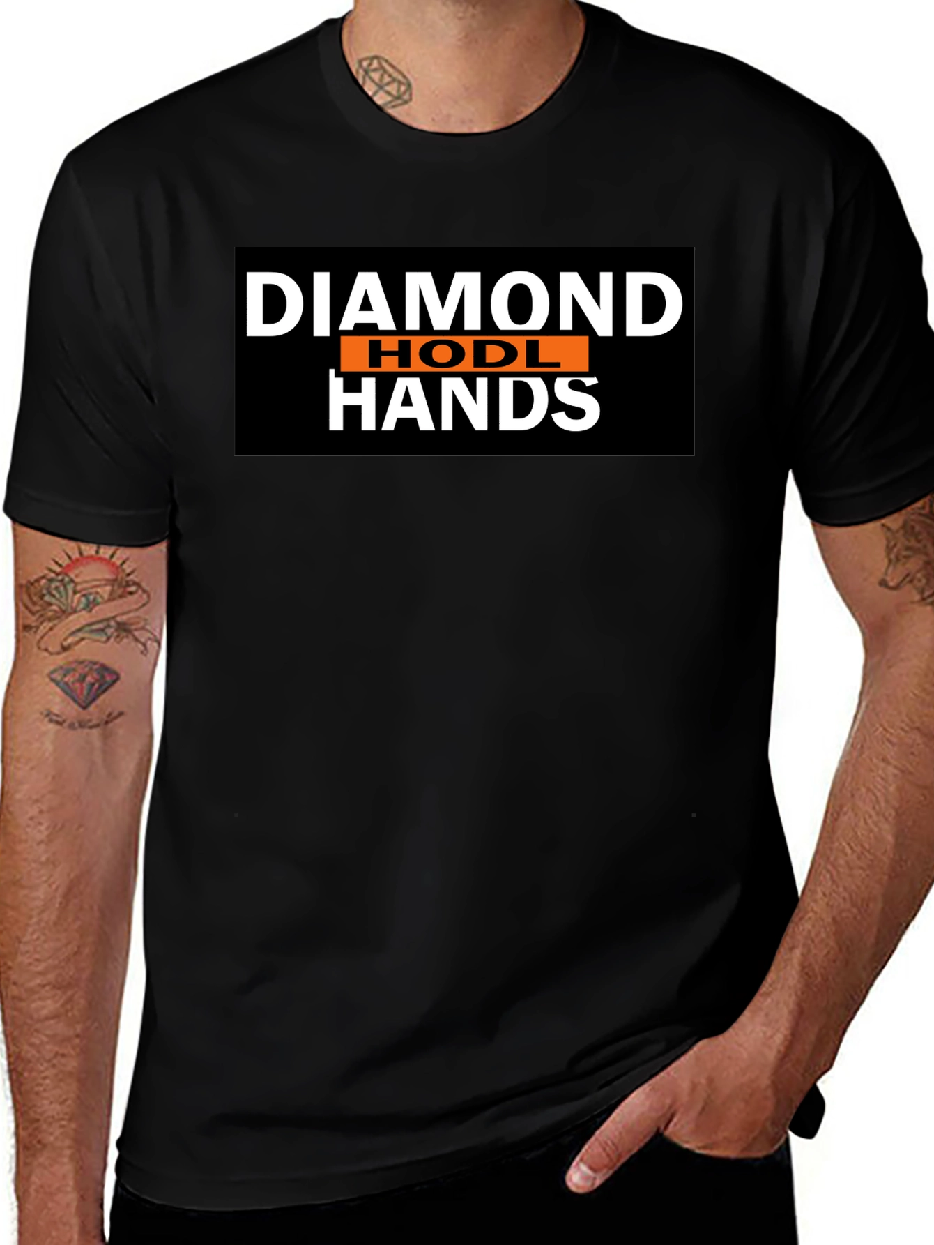 Diamond HODL Hands Black T-Shirt
