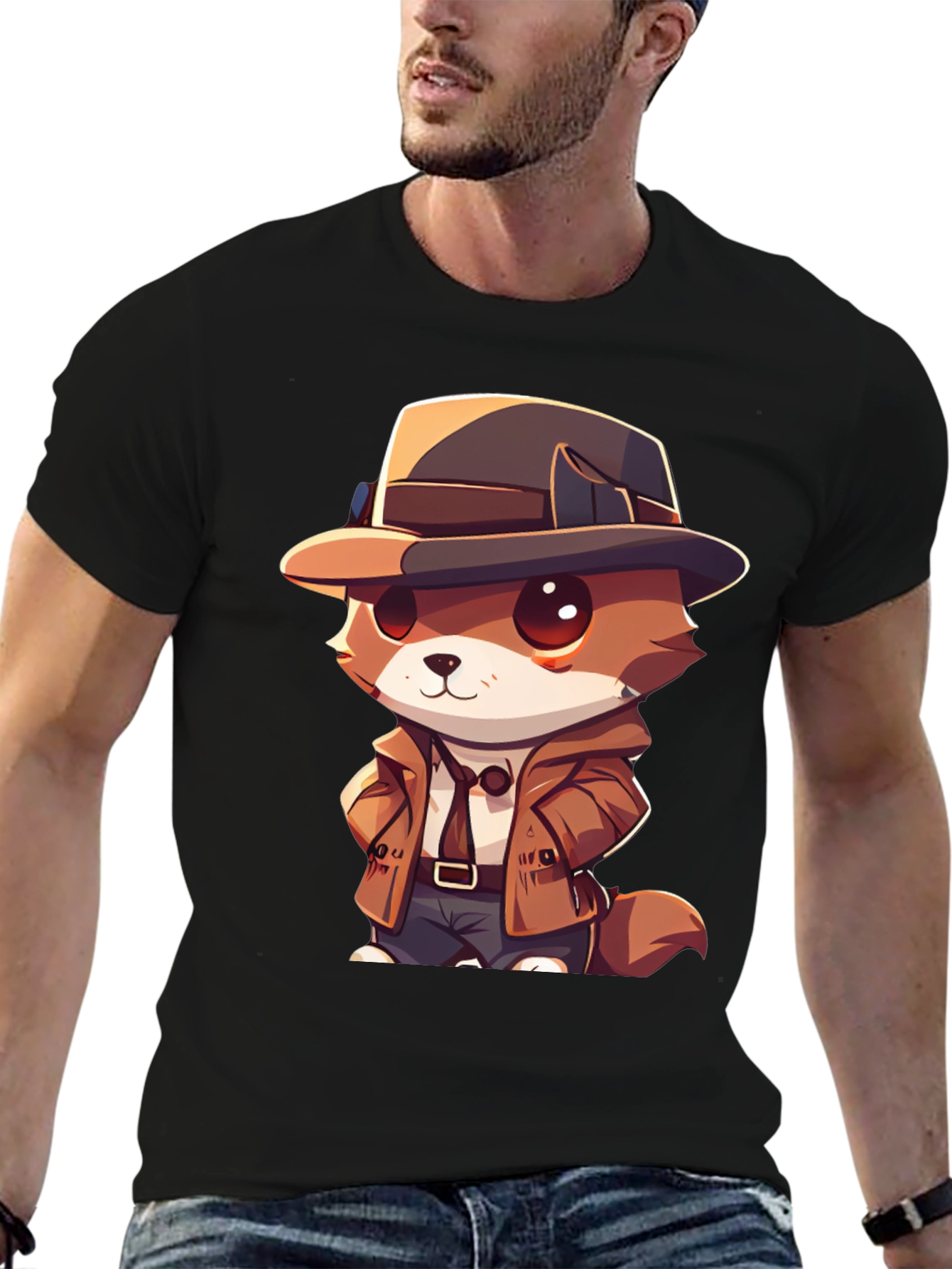 Detective Dog T-Shirt - Cartoon Style