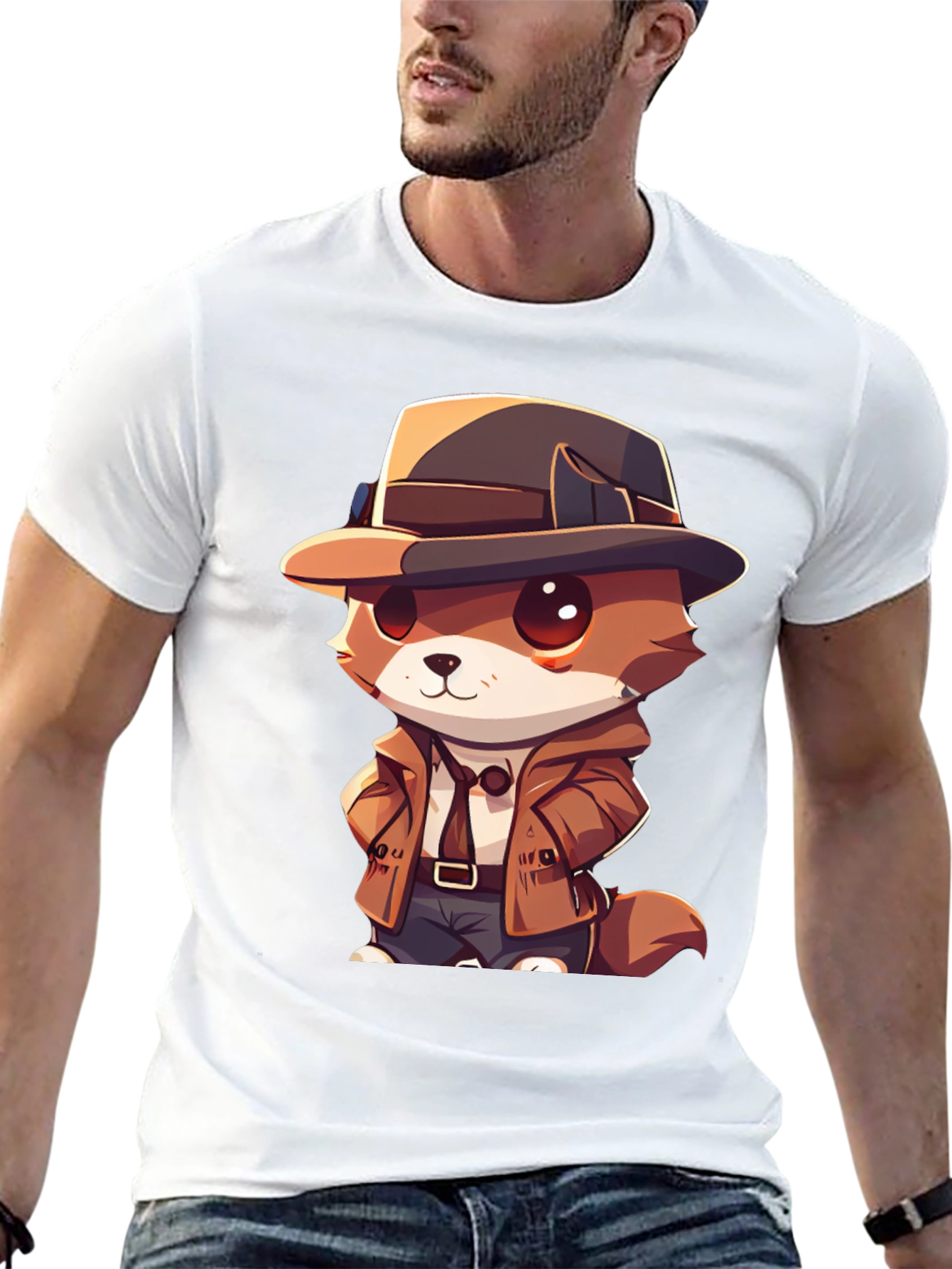 Detective Dog T-Shirt - Cartoon Style