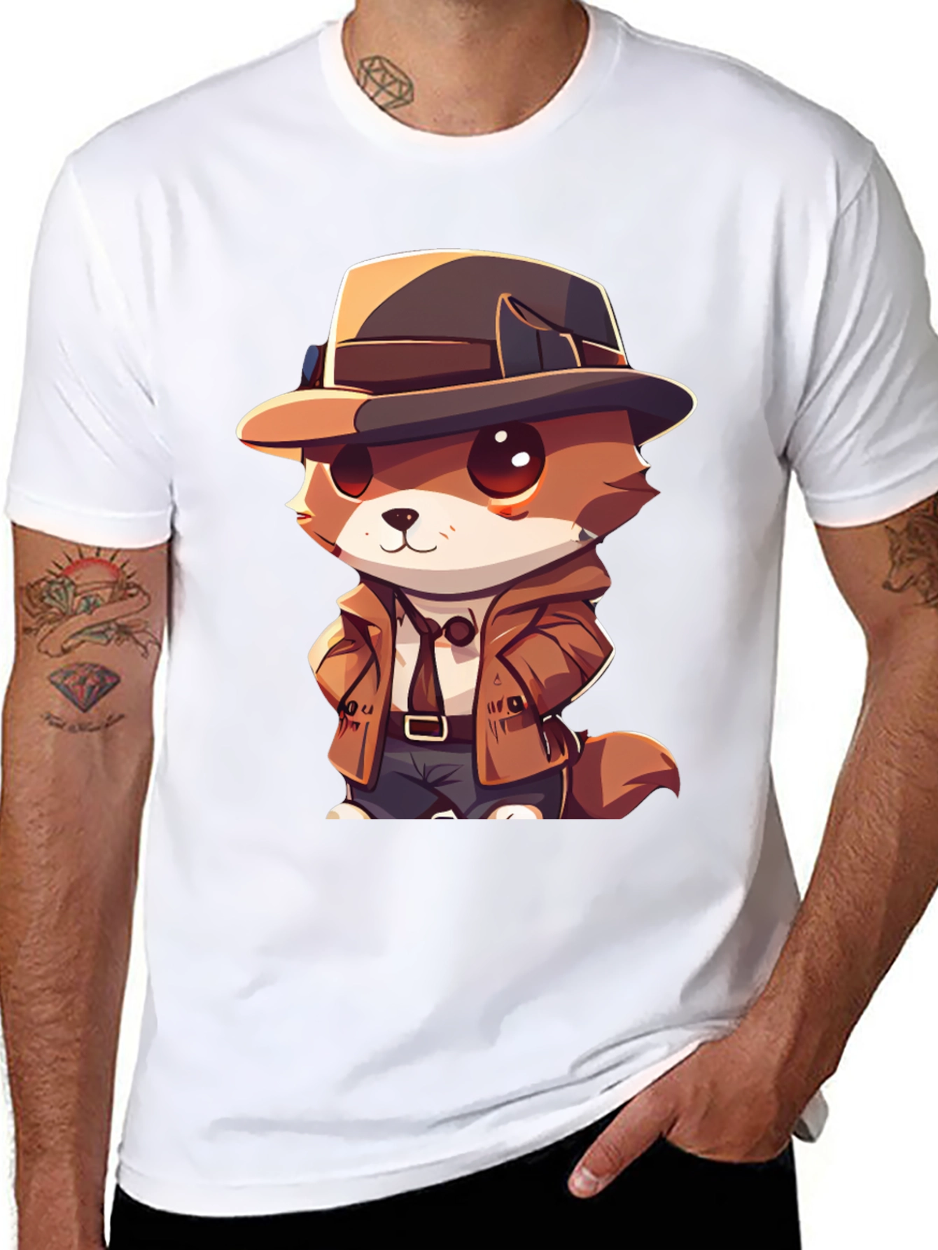 Detective Dog T-Shirt - Cartoon Style