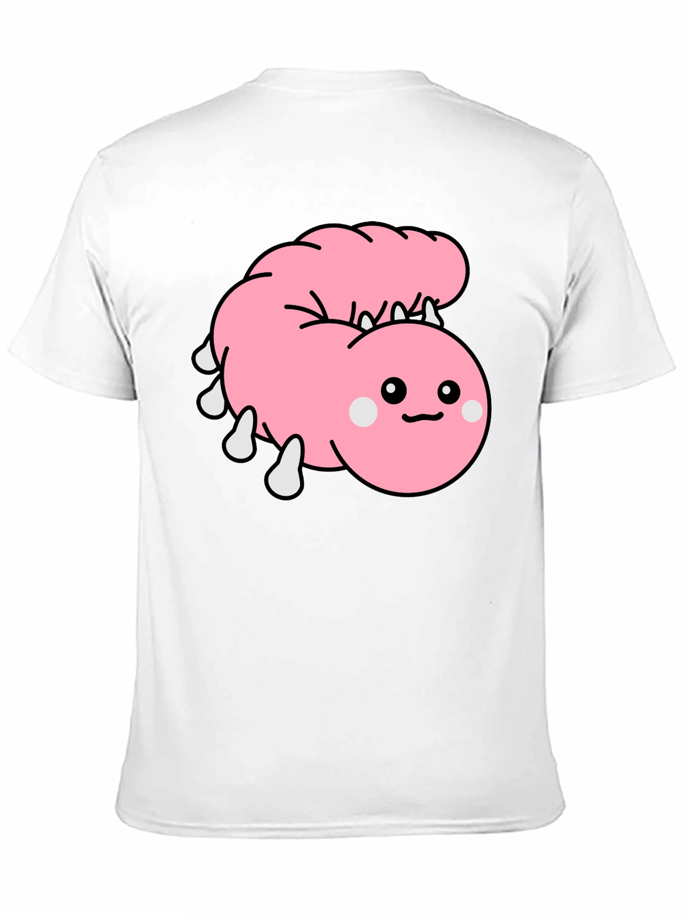 Cute Cartoon Worm Black T-Shirt