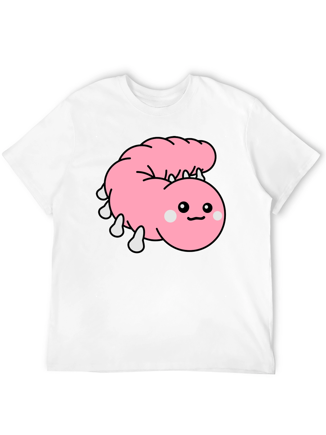 Cute Cartoon Worm Black T-Shirt