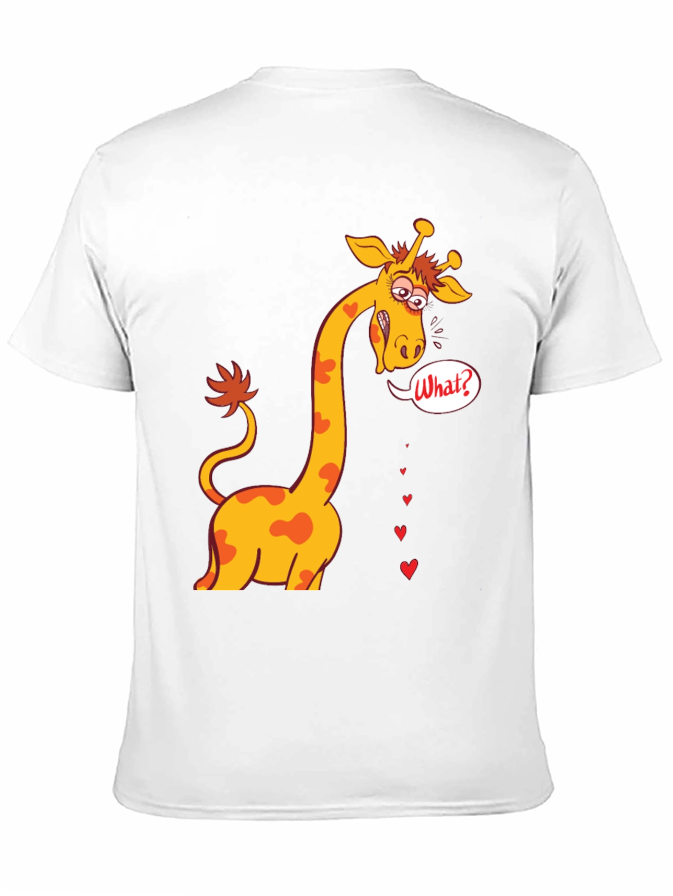 Funny Giraffe What? T-Shirt - Black