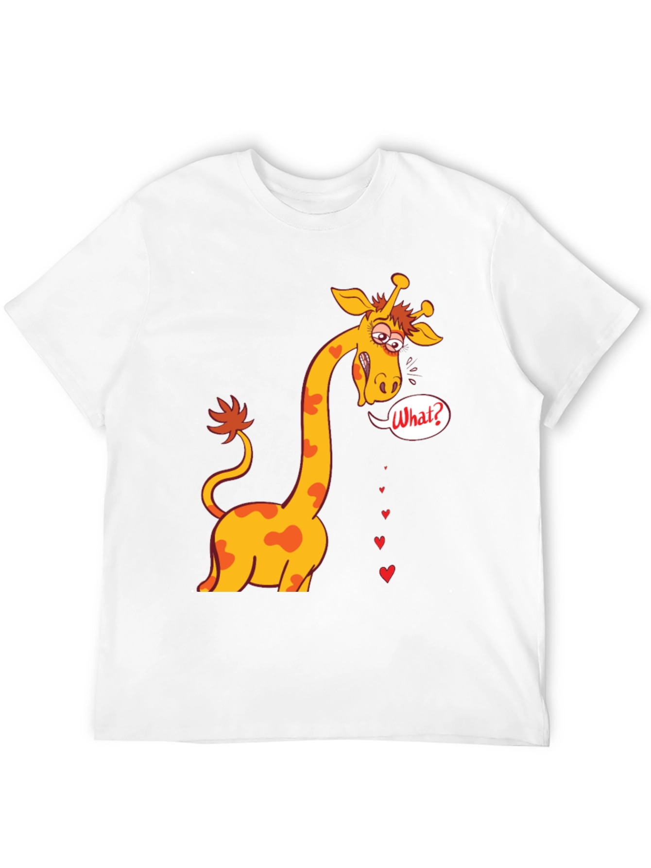 Funny Giraffe What? T-Shirt - Black
