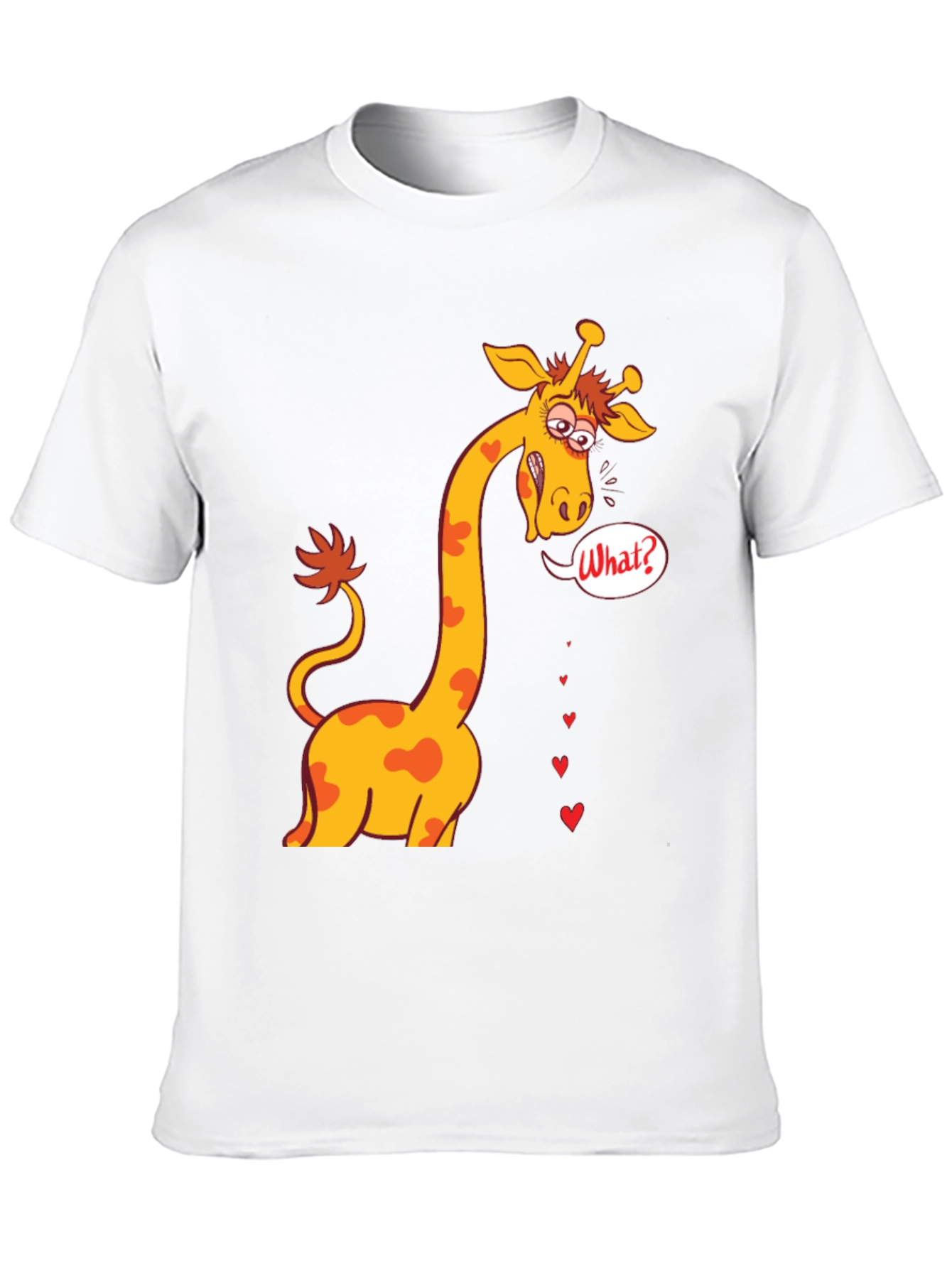 Funny Giraffe What? T-Shirt - Black