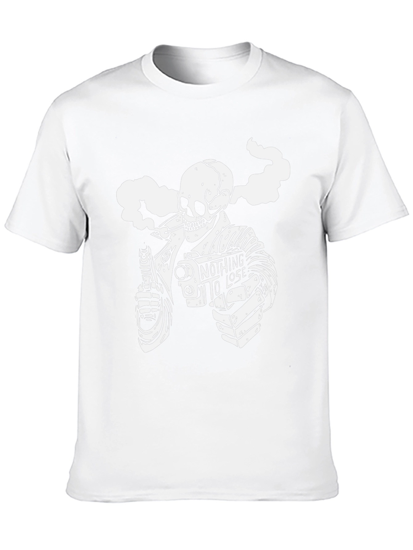 Smoking Skeleton Graphic T-Shirt - Nothing to Lose