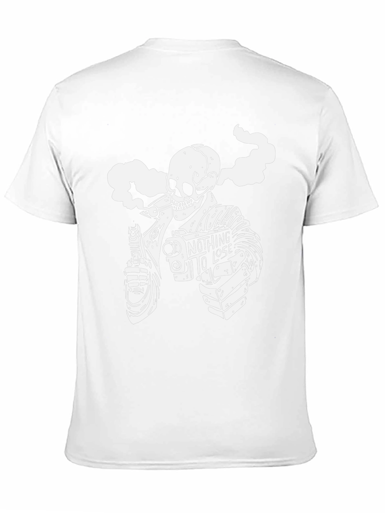 Smoking Skeleton Graphic T-Shirt - Nothing to Lose