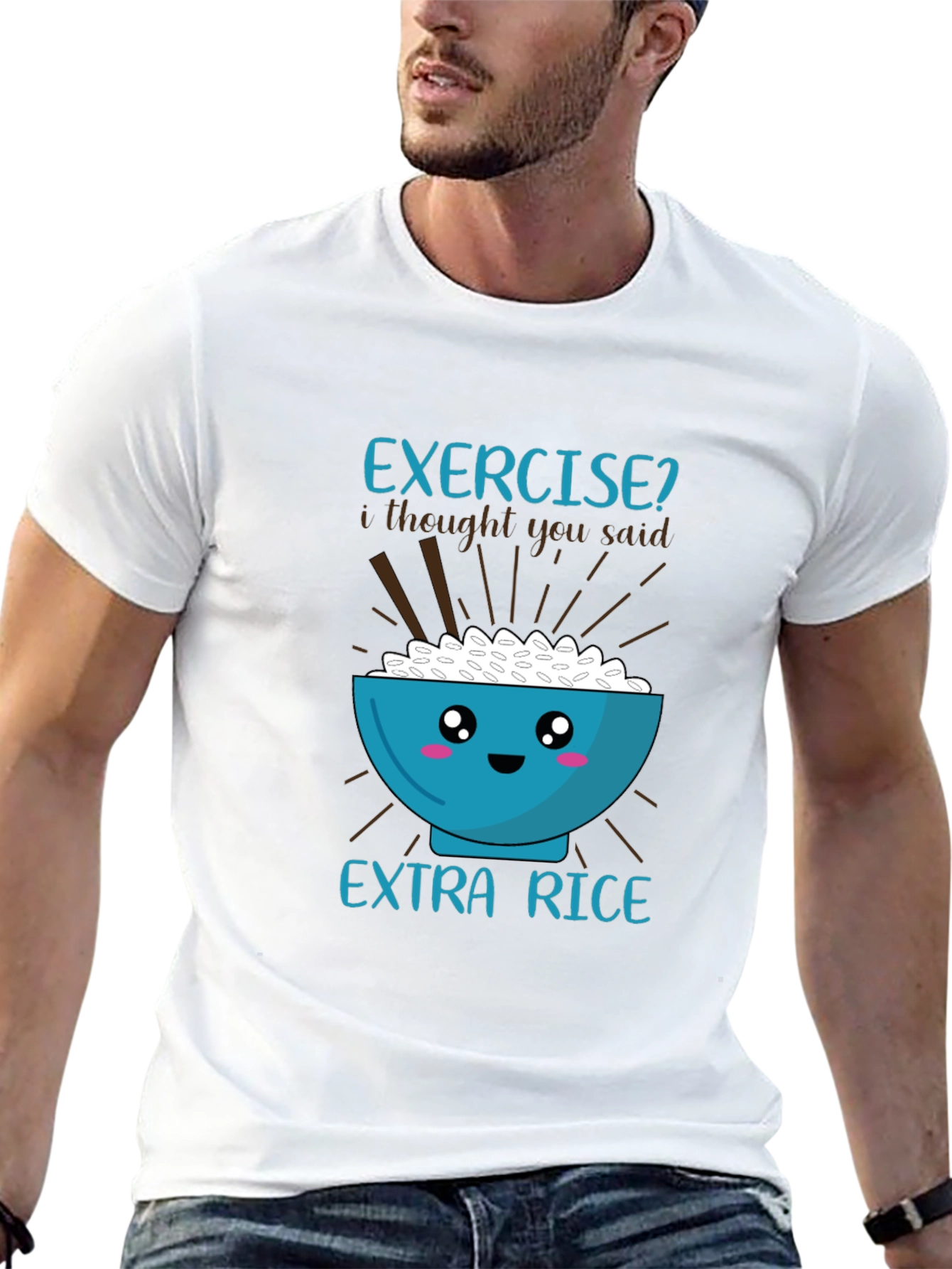 Exercise? Extra Rice Graphic T-Shirt