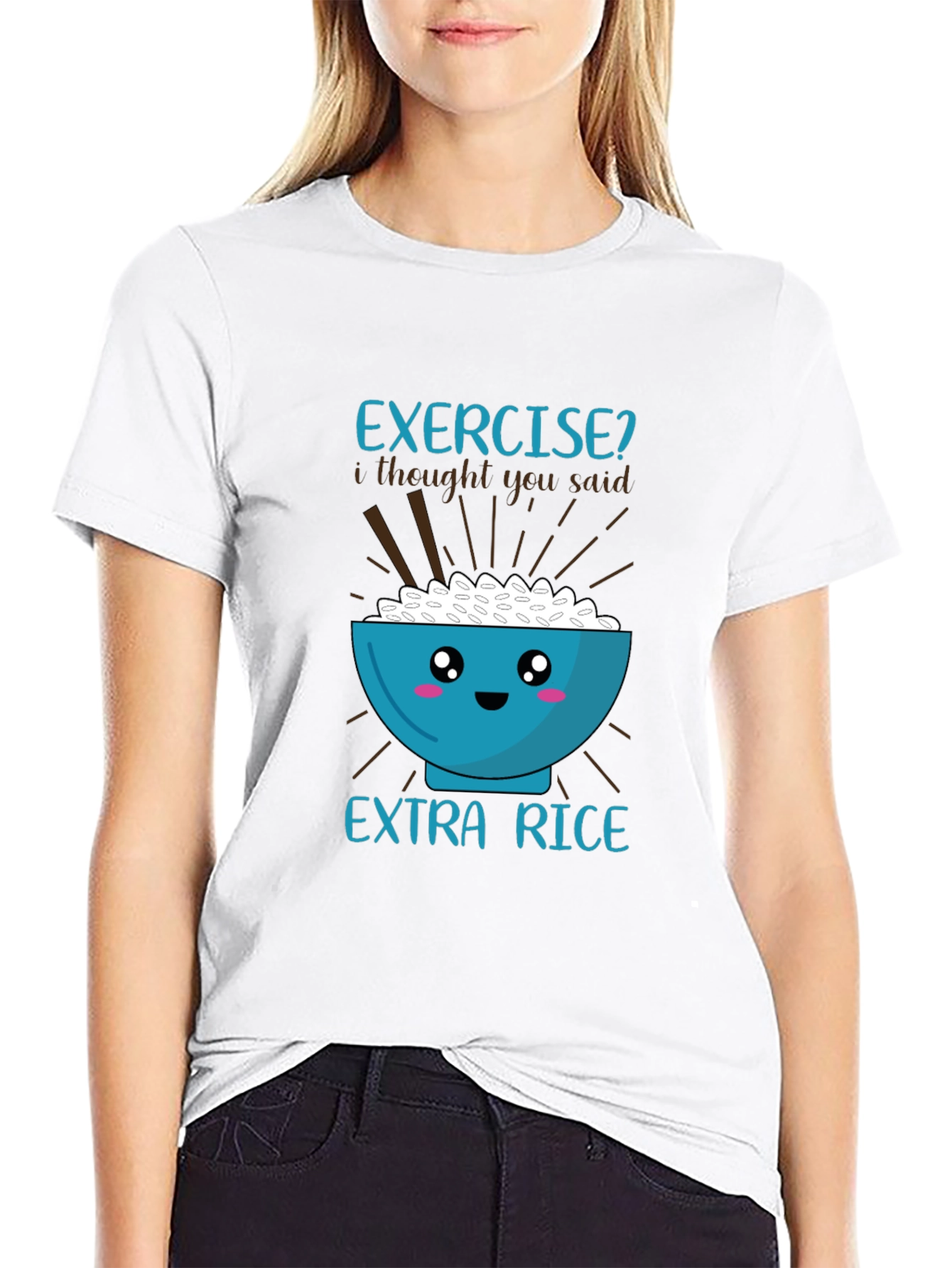 Exercise? Extra Rice Graphic T-Shirt