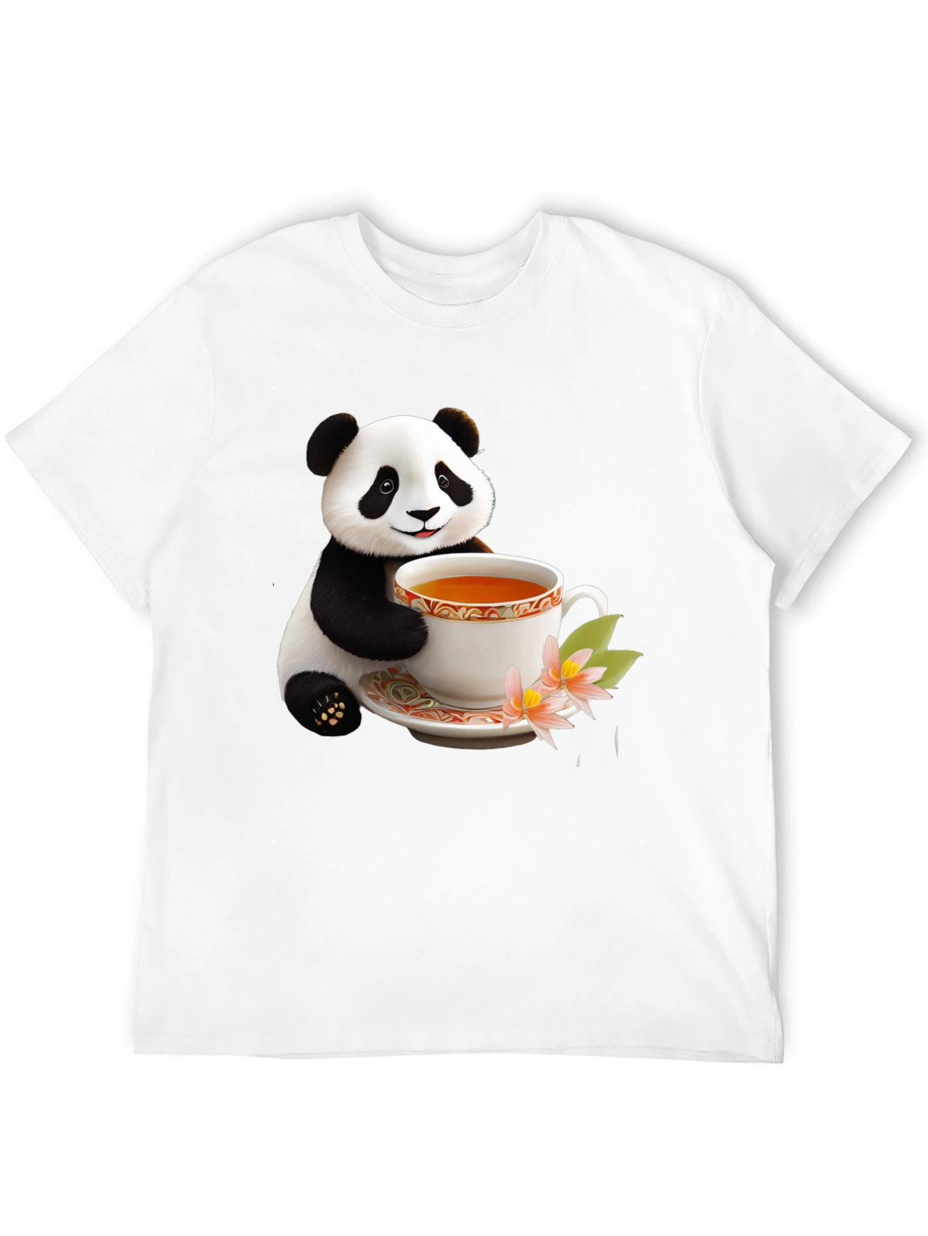 Panda Tea Time Graphic Tee - Cute Animal Design